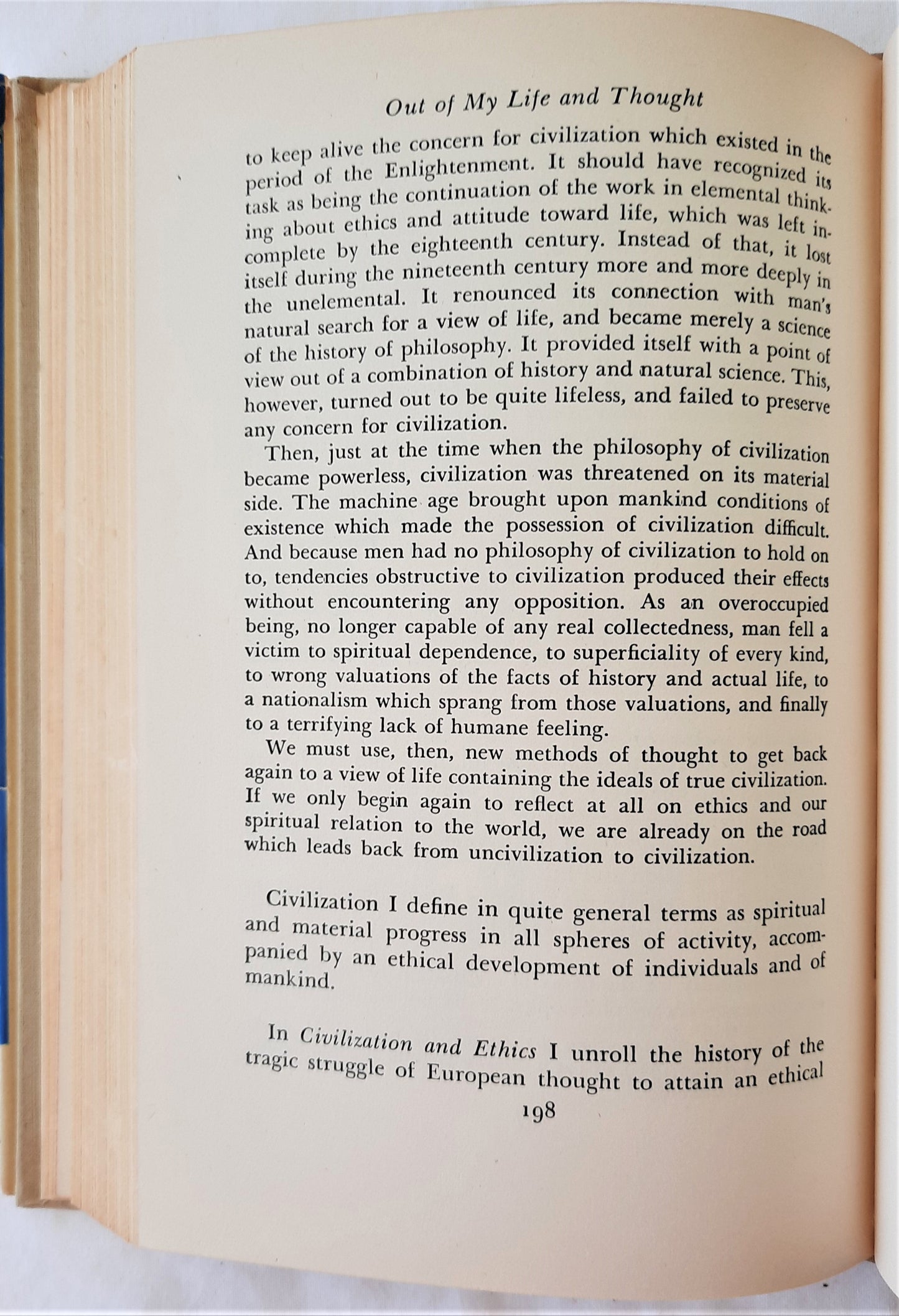 Out of My Life and Thought by Albert Schweitzer (Very good, 1949, HC, Henry Holt and Company)