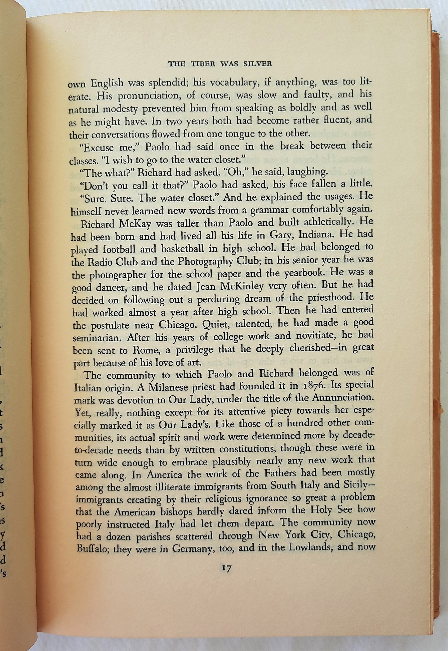 The Tiber Was Silver by Michael Novak (Good, 1961, HC, 286 pages, Doubleday & Co.)