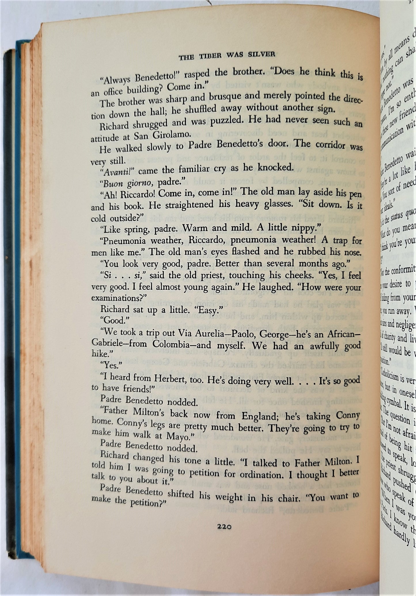 The Tiber Was Silver by Michael Novak (Good, 1961, HC, 286 pages, Doubleday & Co.)