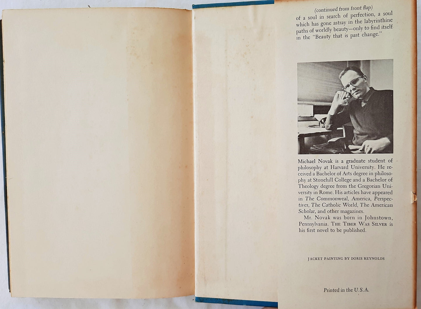 The Tiber Was Silver by Michael Novak (Good, 1961, HC, 286 pages, Doubleday & Co.)