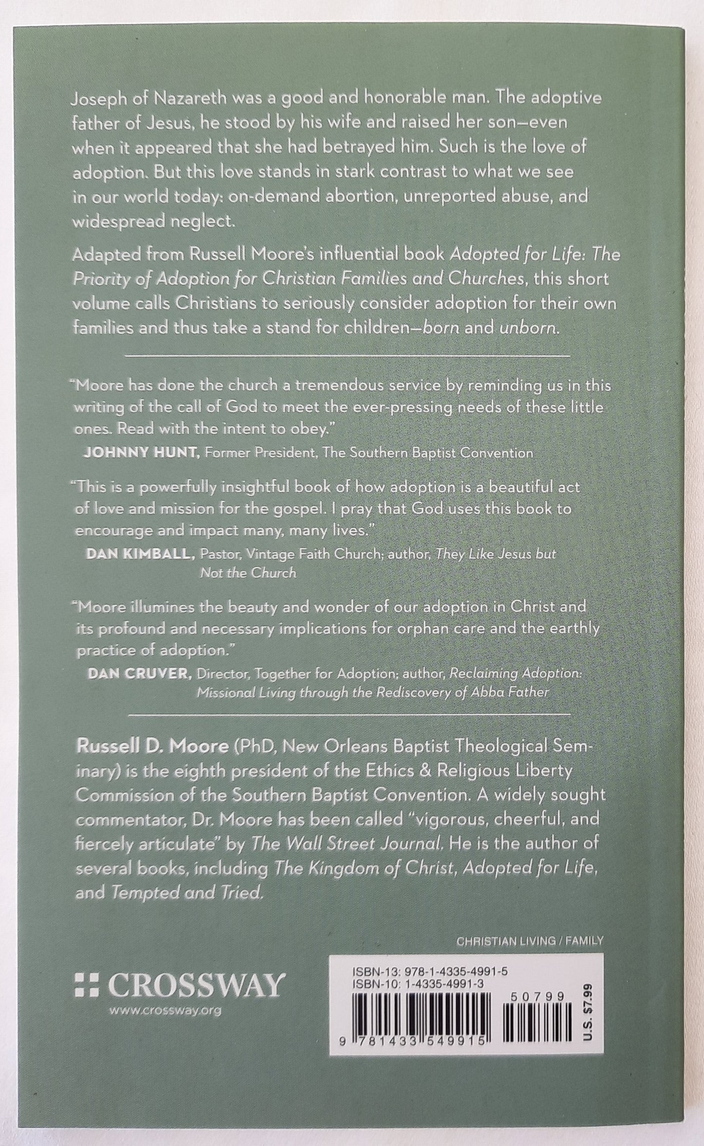 Adoption: What Joseph of Nazareth Can Teach Us About This Countercultural Choice by Russell Moore (New, 2015, Pbk, 61 pages, Crossway)