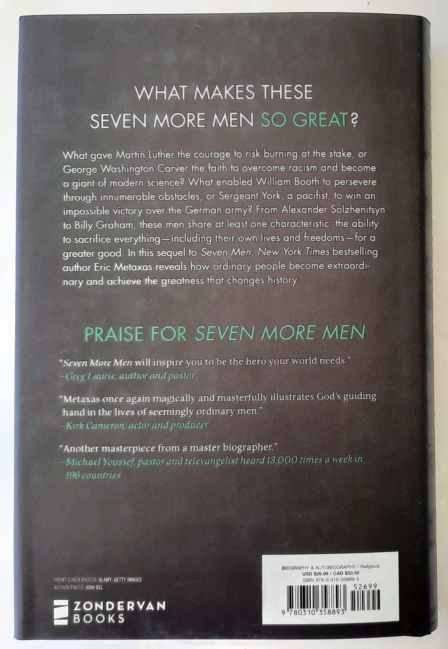 7 More Men and the Secret of Their Greatness by Eric Metaxas (New, 2020, HC, 247 pages, Zondervan)