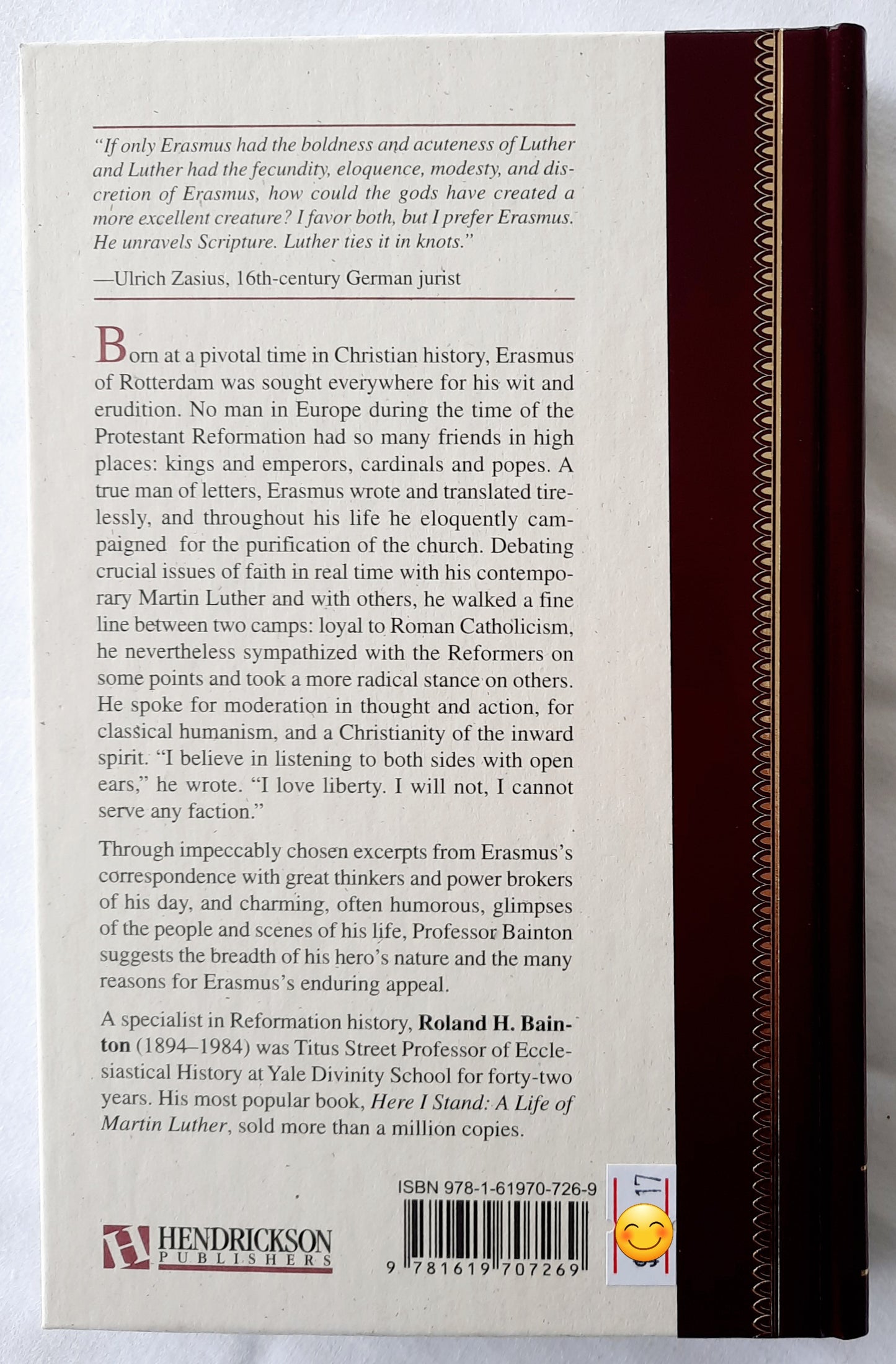 Erasmus of Christendom by Roland H. Bainton (New, 2016, HC, 356 pages, Hendrickson Publications)