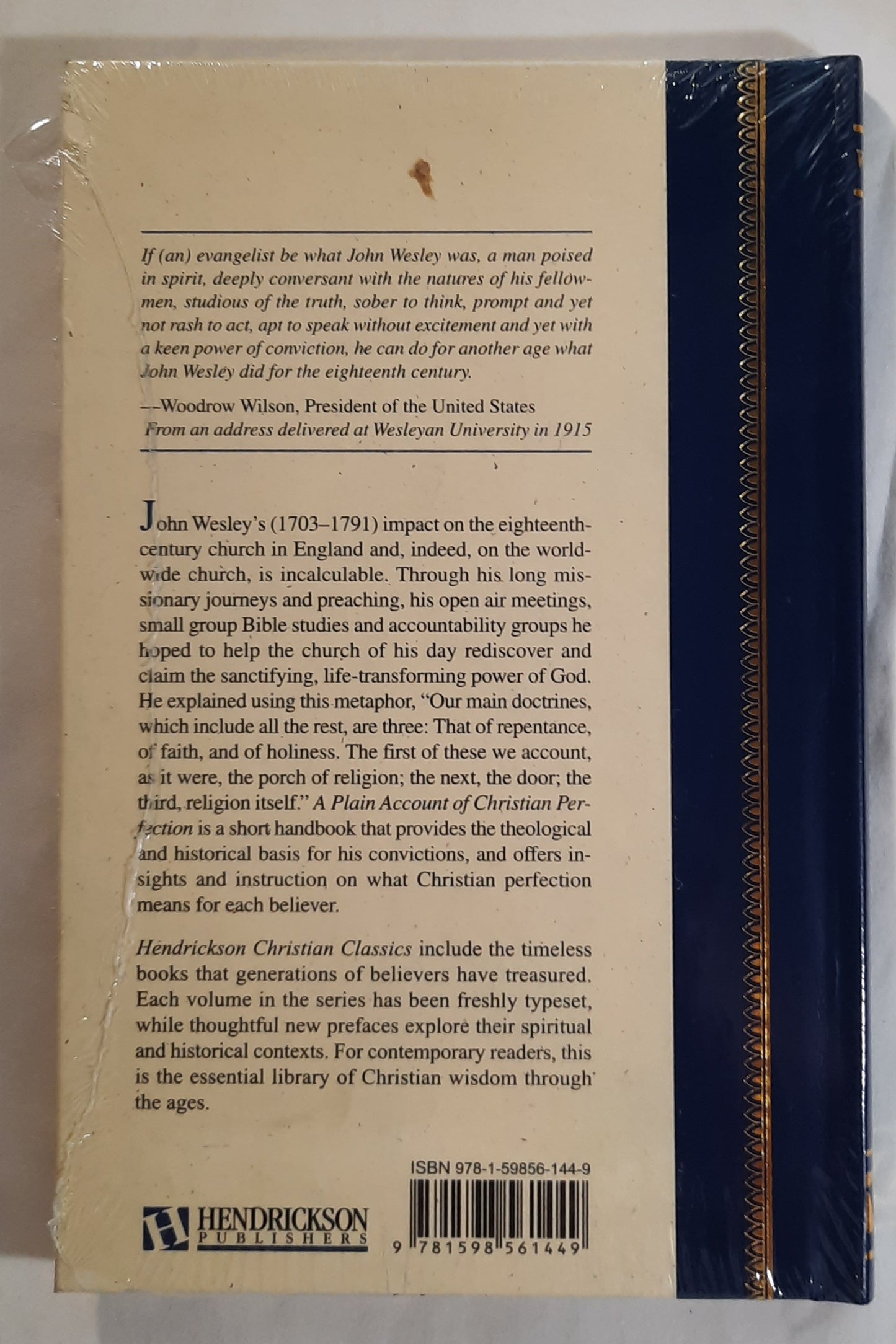 A Plain Account of Christian Perfection by John Wesley (New, 2007, HC, 126 pages, Hendrickson)