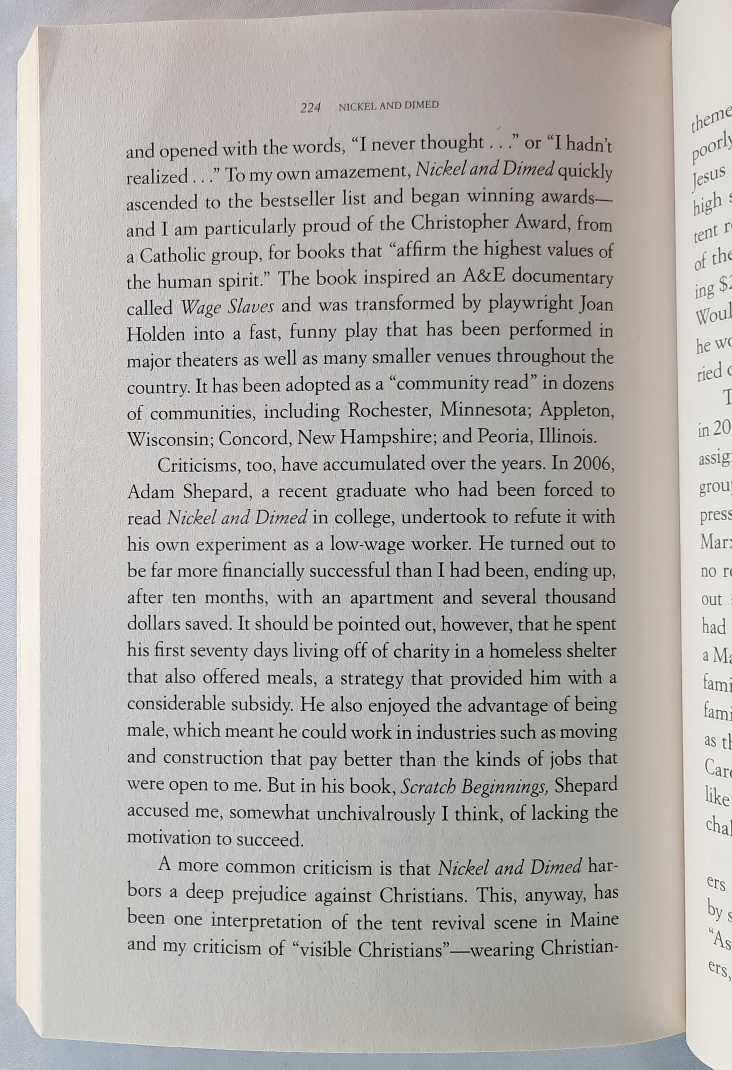 Nickel and Dimed: On (Not) Getting By in America by Barbara Ehrenreich (Very Good, 2011, Pbk, 244 pages, Picador)