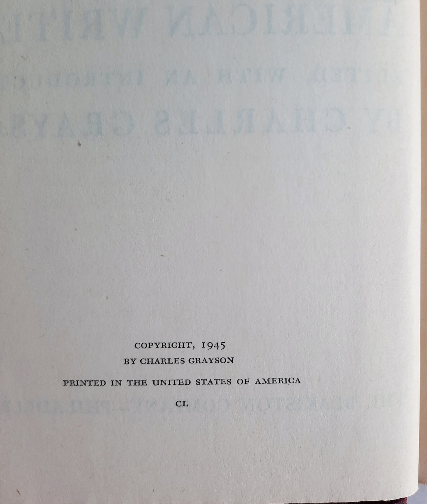 Half-A-Hundred: Tales By Great American Writers edited by Charles Grayson (Good, 1945, HC, 530 pages, The Blakiston Co.)