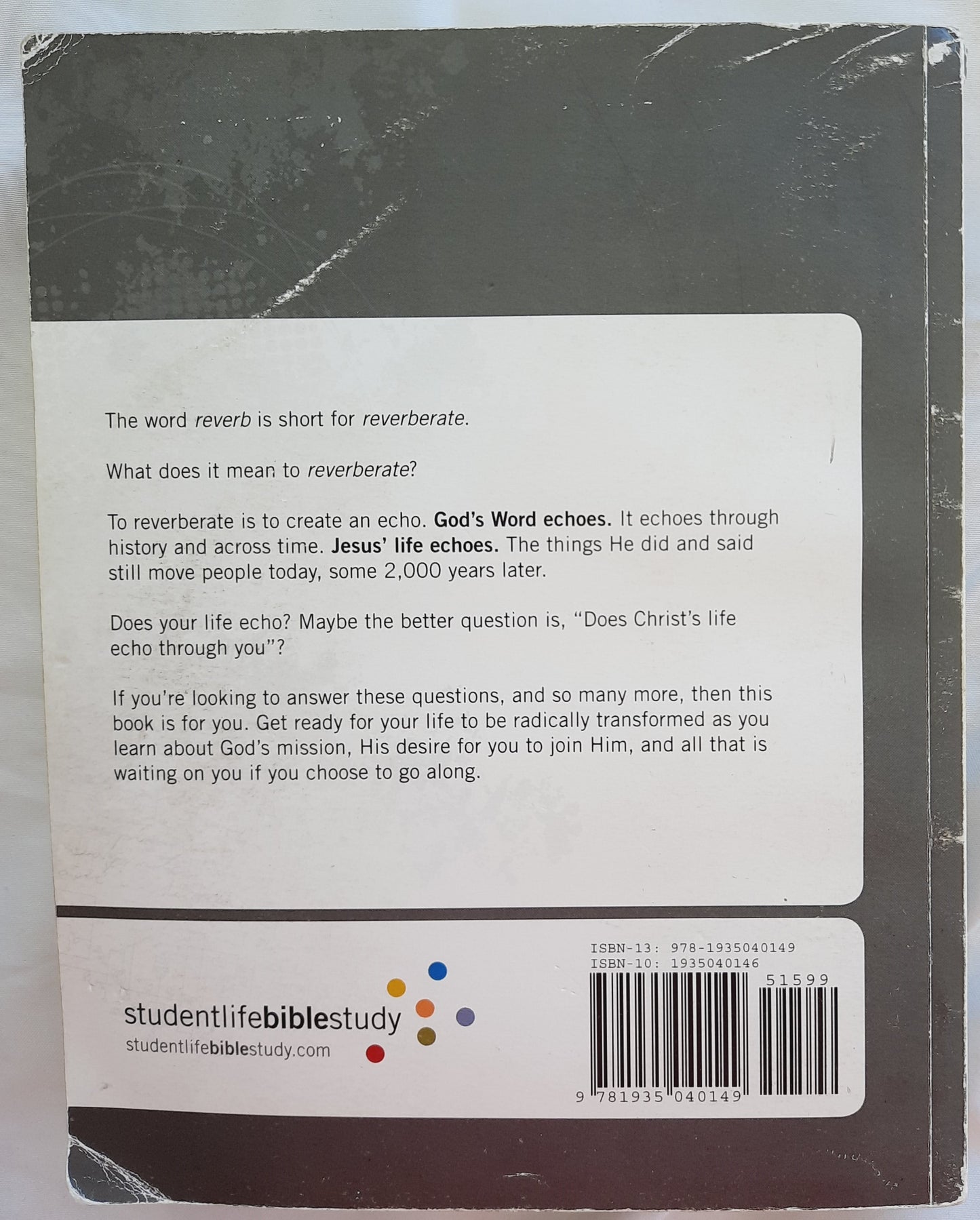 Reverb: Our Lives Echo in the World by Andy Banks (Good, 2009, Pbk, 315 pages, Charity Publishers )