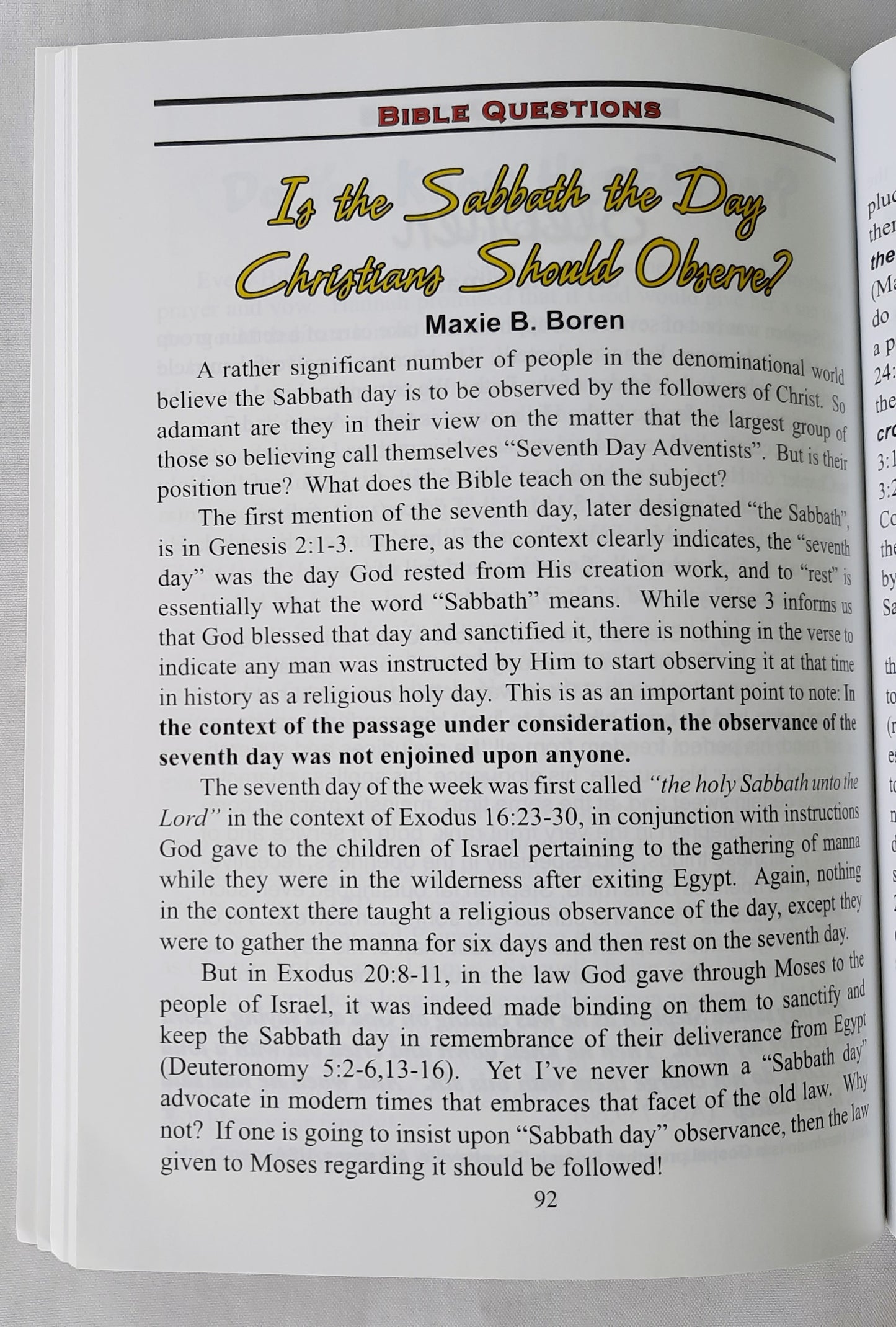 The Voice of Truth International Volume 88 by World Evangelism (Very good, Pbk, 112 pages, Churches of Christ)
