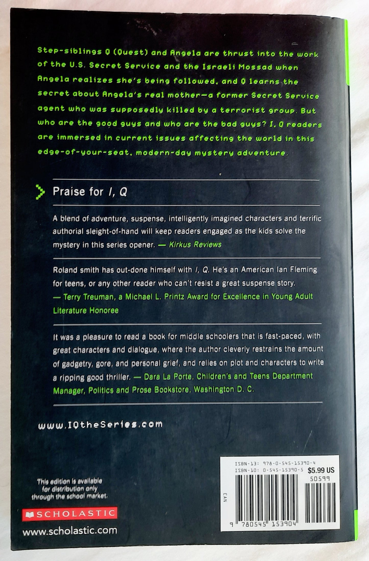 I.Q.: Independence Hall #1 by Roland Smith (Very good, 2009, Pbk, 293 pages, Scholastic)