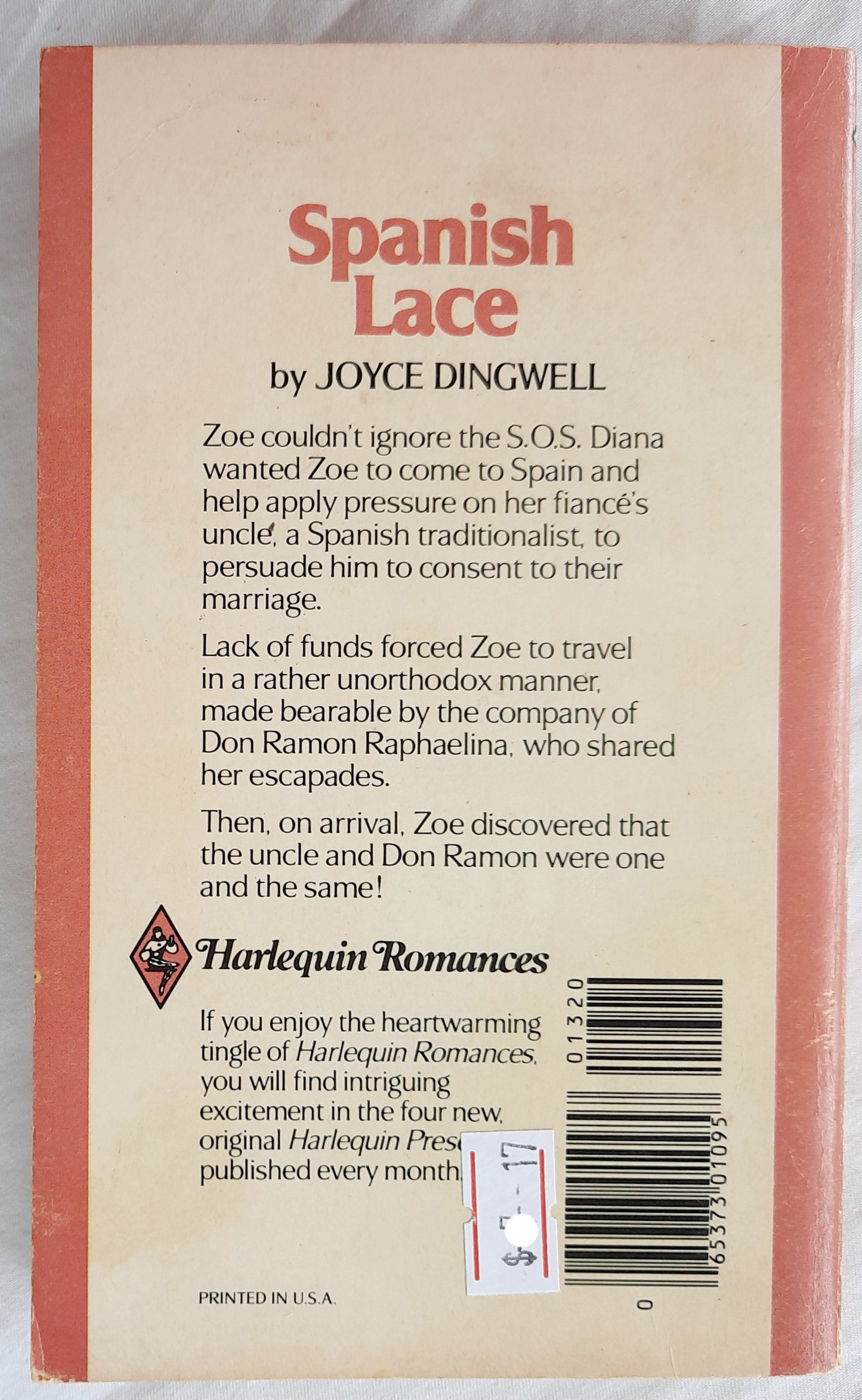 Spanish Lace by Joyce Dingwell (Harlequin Romance, Good, 1977, Pbk, 189 pages)