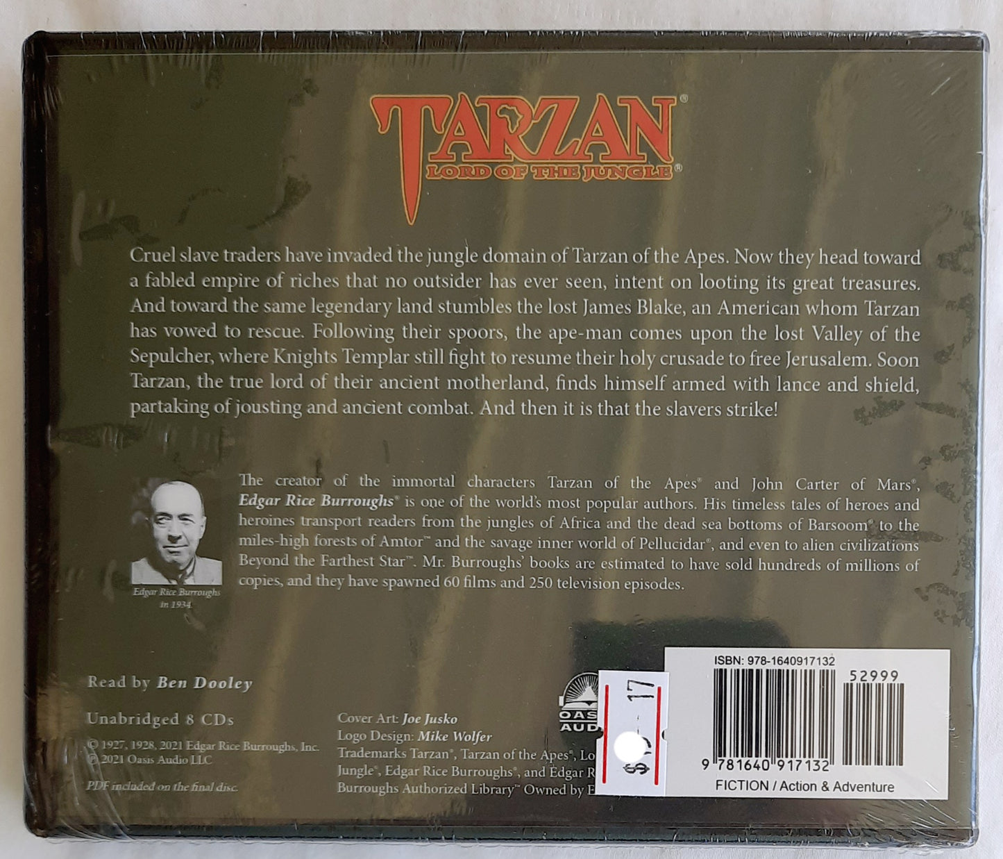 Tarzan: Lord of the Jungle Audiobook CD by Edgar Rice Burroughs (New, 2021, 8-CDs, Oasis Audio)