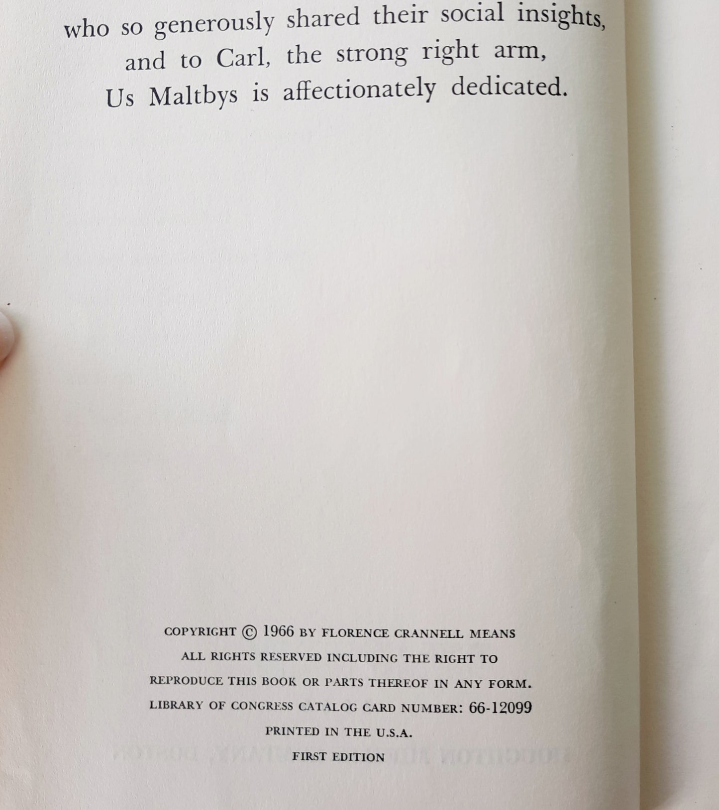 Us Maltbys by Florence Crannell Means (Good, 1966, HC, 250 pages, Houghton Mifflin Co.)