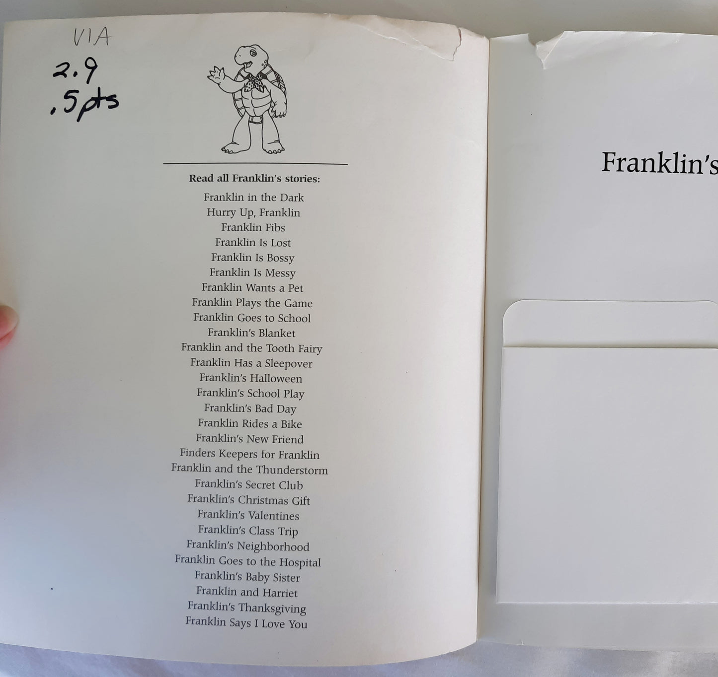 Franklin's Valentines by Paulette Bourgeois (Good, 1999, Pbk, 32 pages, Scholastic)