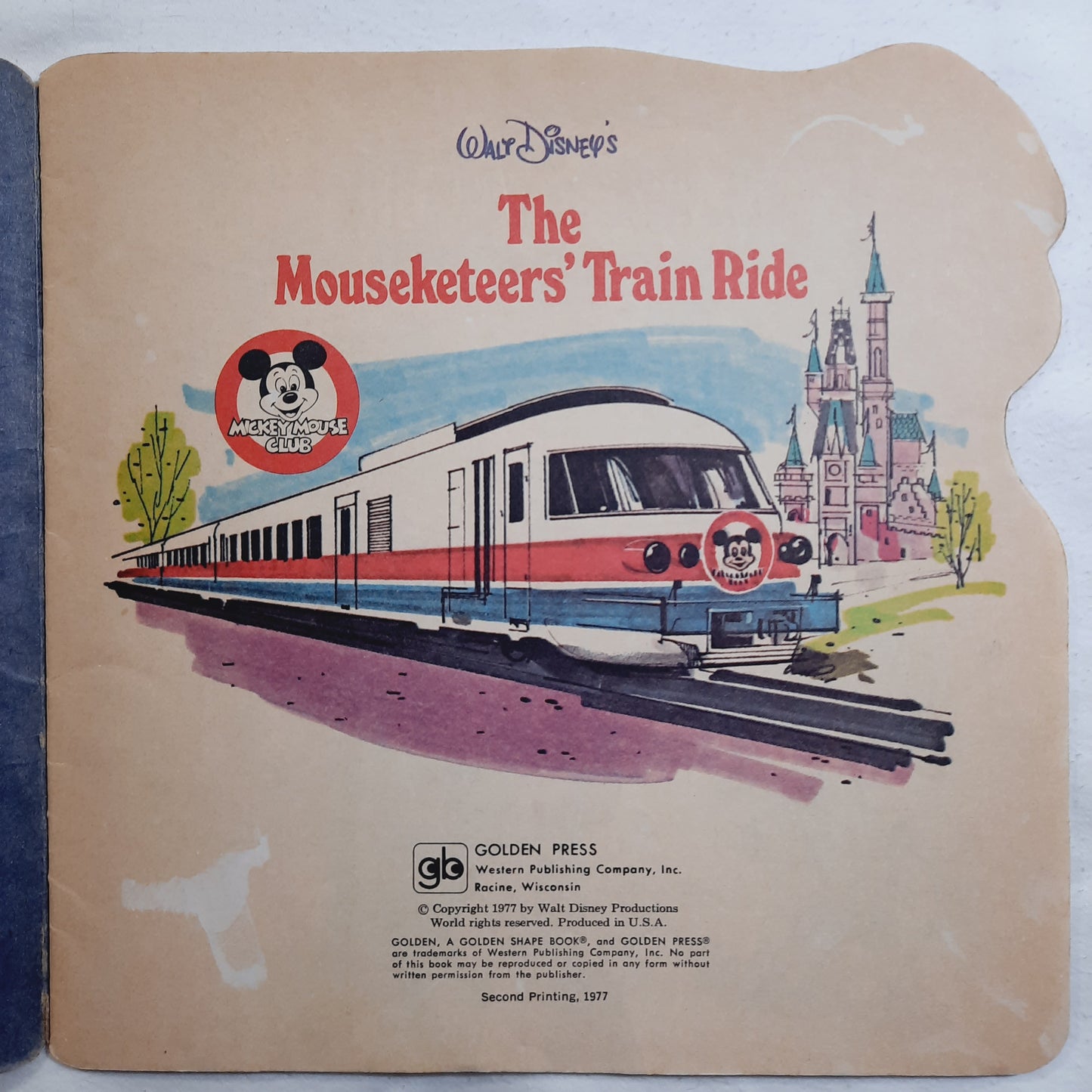 Golden Press: The Mouseketeers' Train Ride by Walt Disney (Good, 1977, Pbk, 24 pages, A Golden Shape Book)