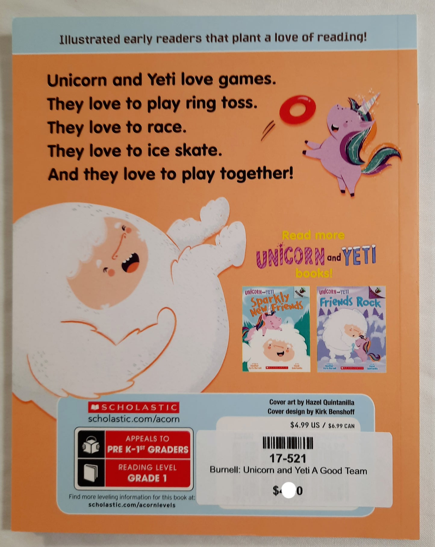 Unicorn and Yeti: A Good Team by Heather Ayris Burnell (New, Pkb, 2019, Scholastic, 58 pages)
