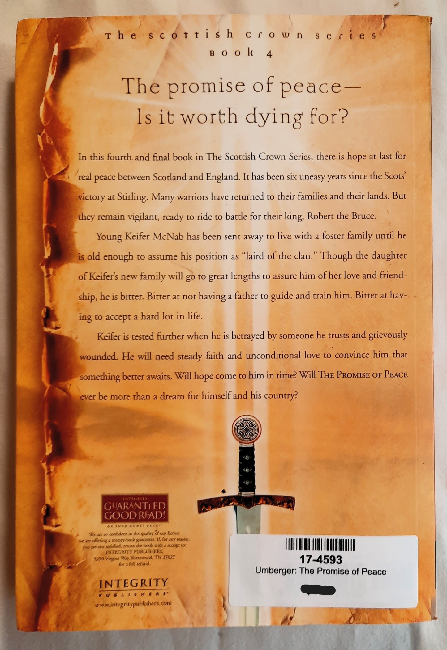 The Promise of Peace by Carol Umberger (The Scottish Crown #4, Very good, 2004, Pbk, 272 pages, Integrity Pub.)