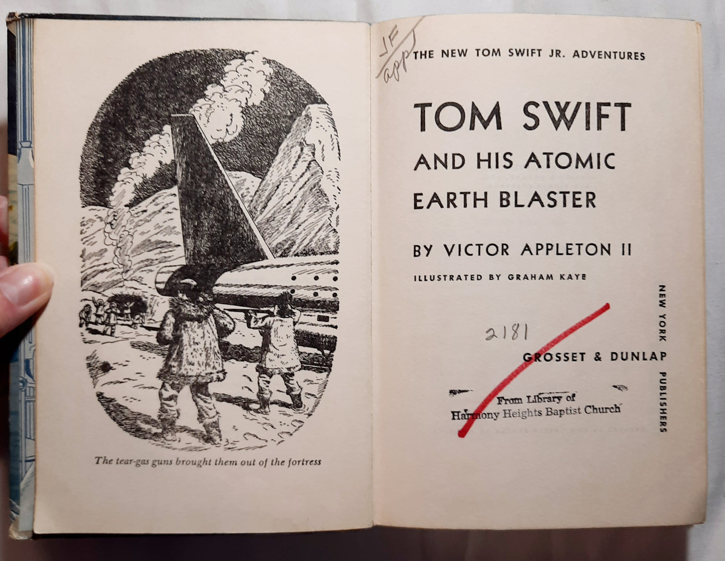 Tom Swift and His Atomic Earth Blaster by Victor Appleton II (Good, 1954, HC, 210 pages, Grosset & Dunlap)