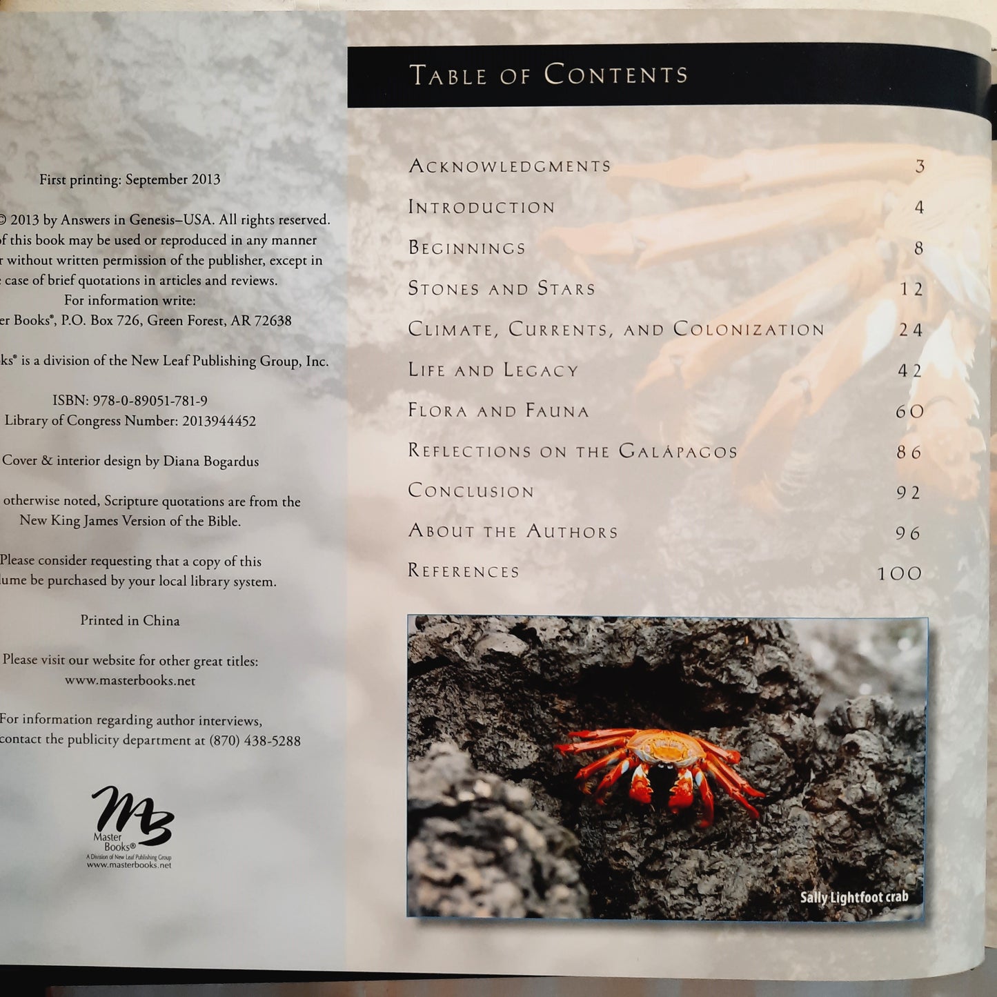 Galapagos Islands: A Different View edited by Georgia Purdom (Like new, 2013, HC, 104 pages, Master Books)