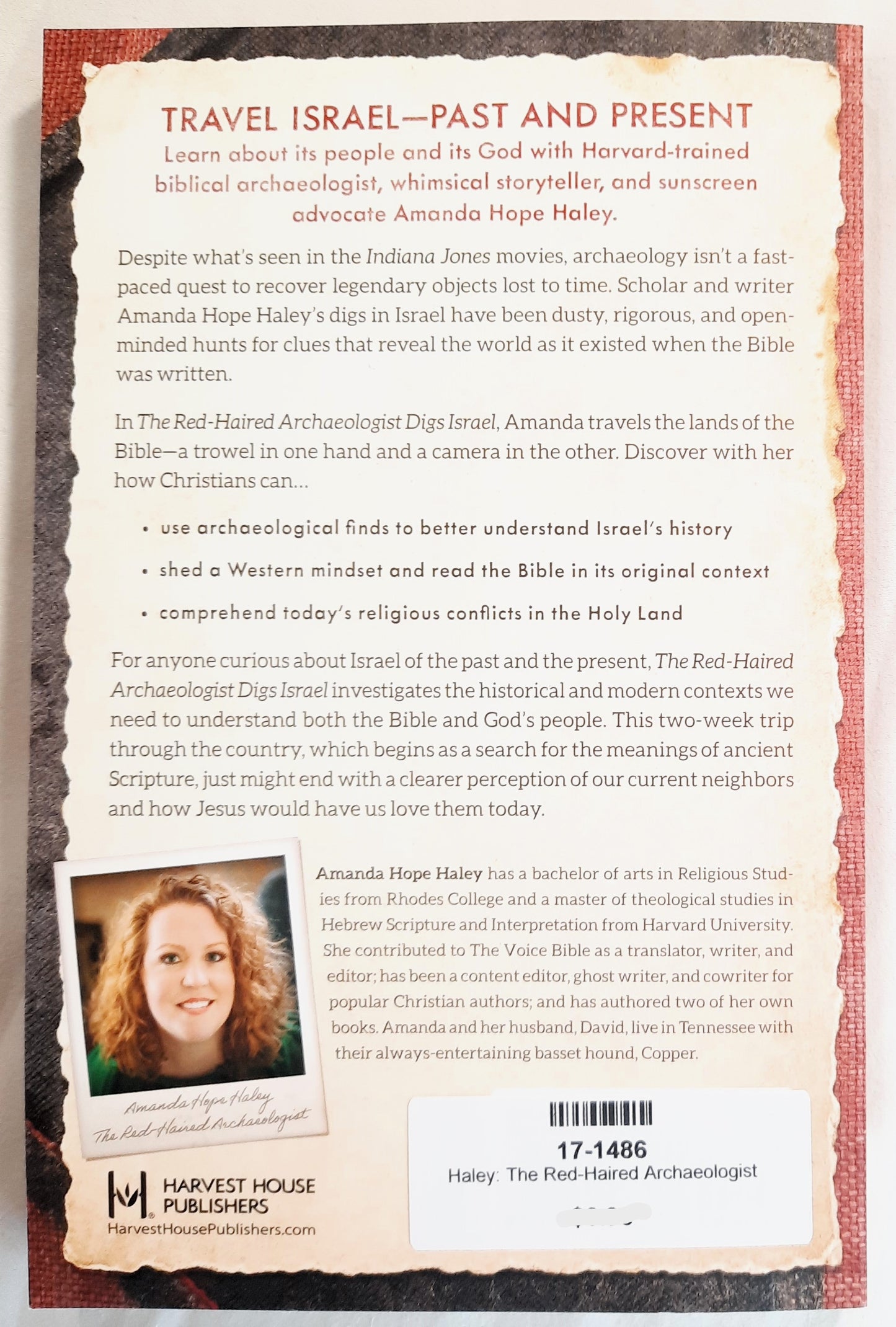 The Red-Haired Archaeologist Digs Israel by Amanda Hope Haley (New, Pbk, 2021, Harvest House, 208 pgs)