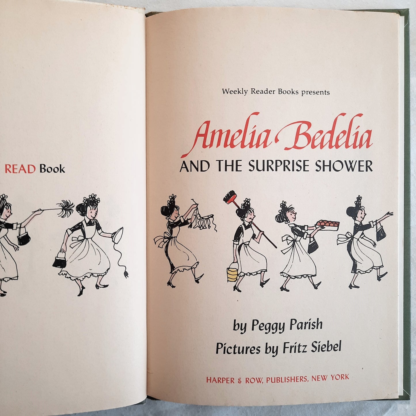 Amelia Bedelia and the Surprise Shower by Peggy Parish (Good, 1966, HC, 64 pages, Weekly Reader Books)