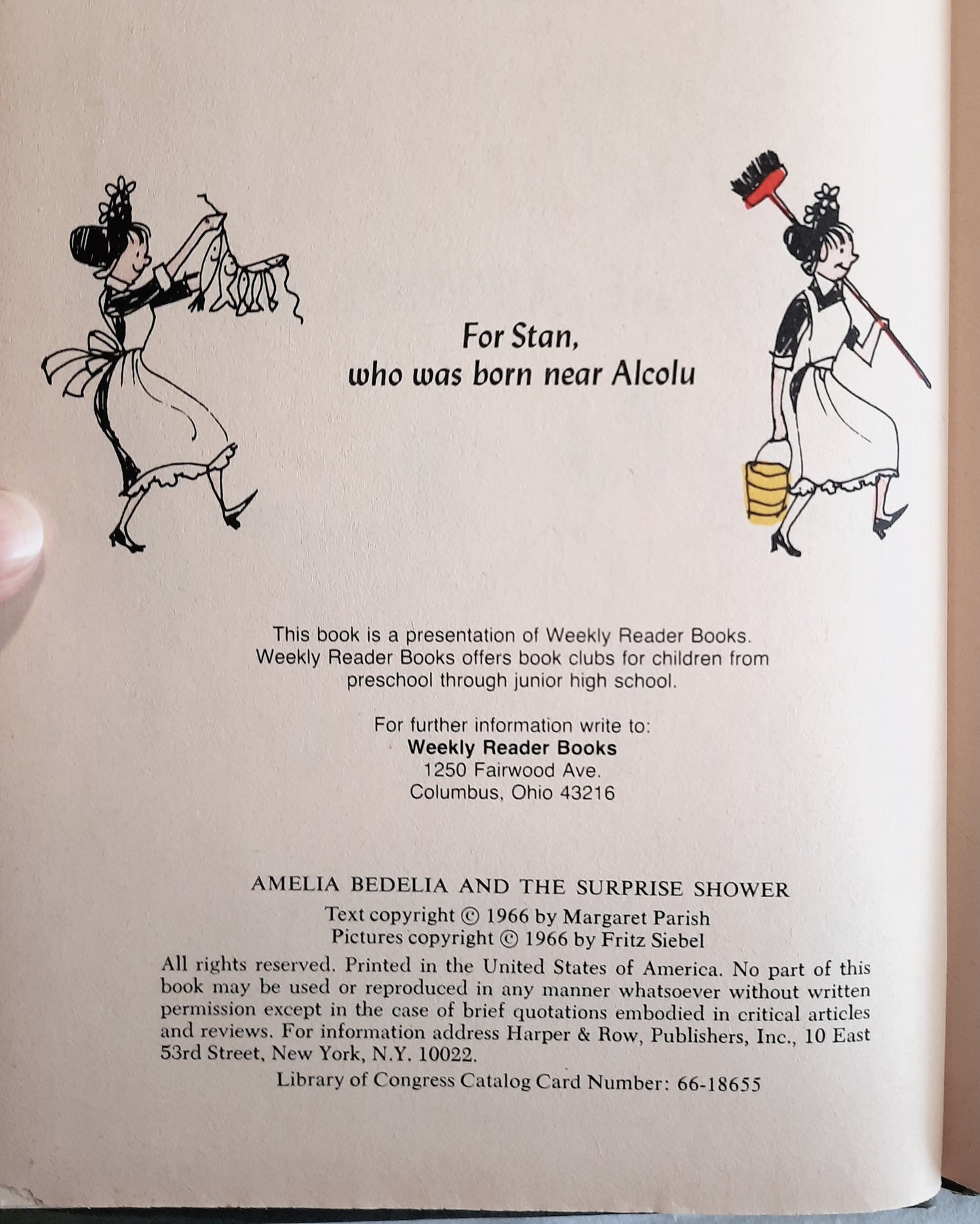 Amelia Bedelia and the Surprise Shower by Peggy Parish (Good, 1966, HC, 64 pages, Weekly Reader Books)