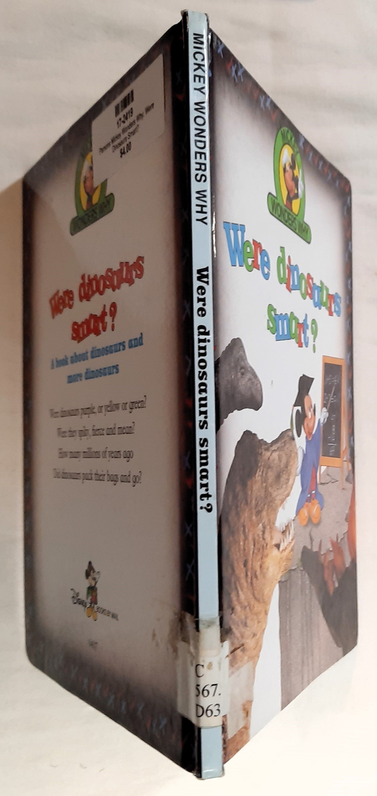 Mickey Wonders Why: Were Dinosaurs Smart? by Alexandra Parsons (Good, 1992, HC, 28 pages, Disney)