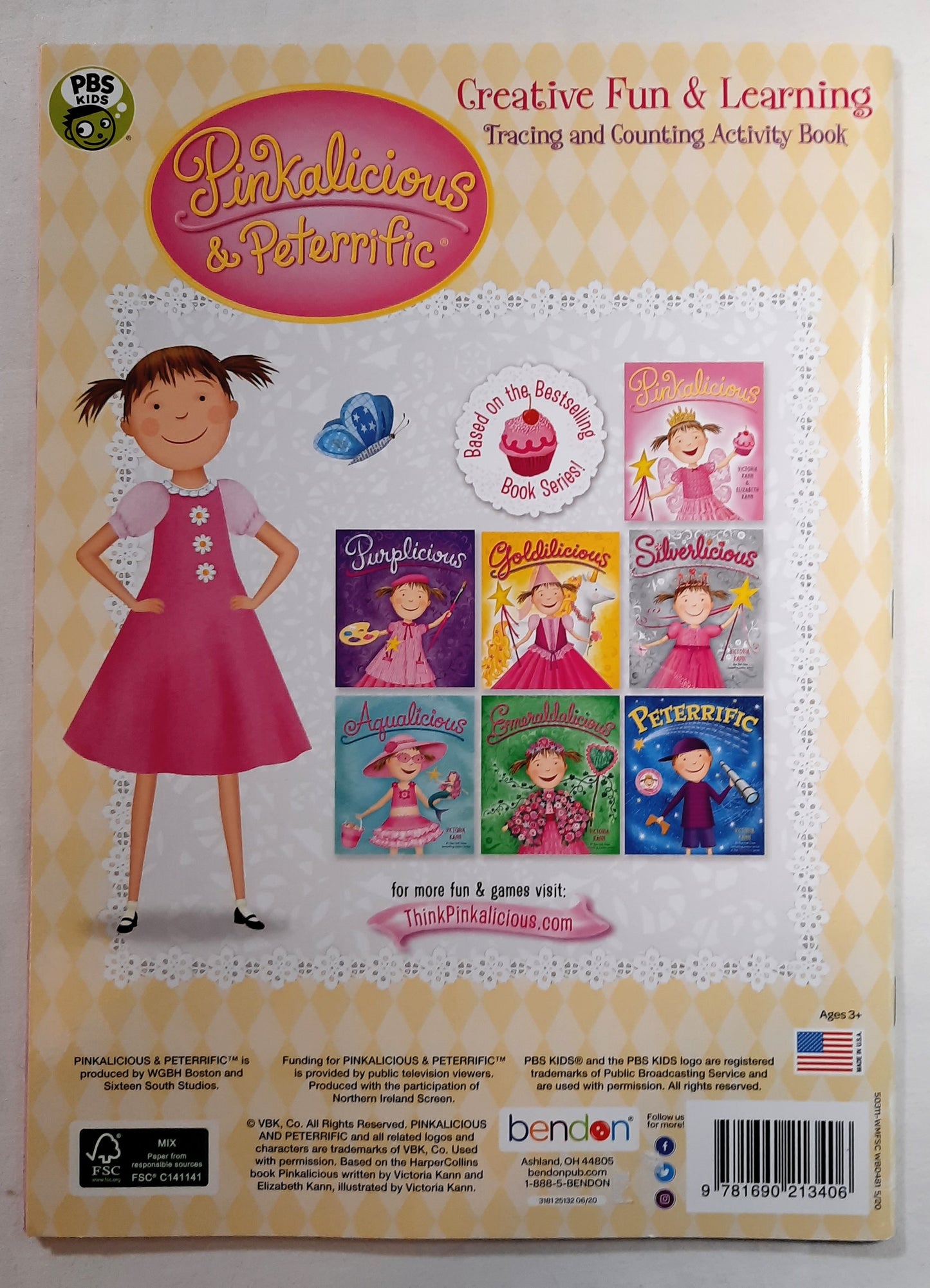 Pinkalicious & Peterrific Tracing & Counting by Bendon (Very good, 2020, Pbk, PBS Kids)