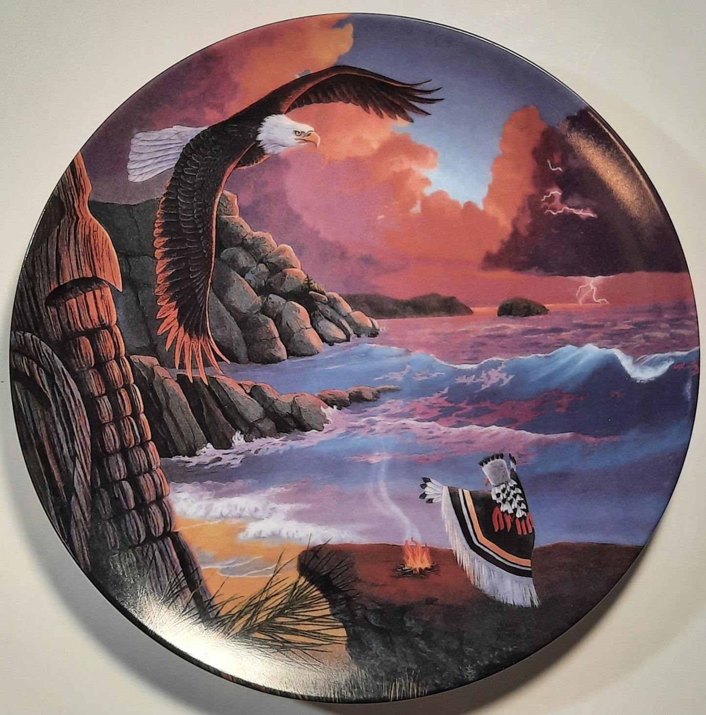 Decorative Plate: Calling the Storm #3 Vision Quest by Lane Kendrick (Like new, 1993, The Crestley Collection, #2890A)