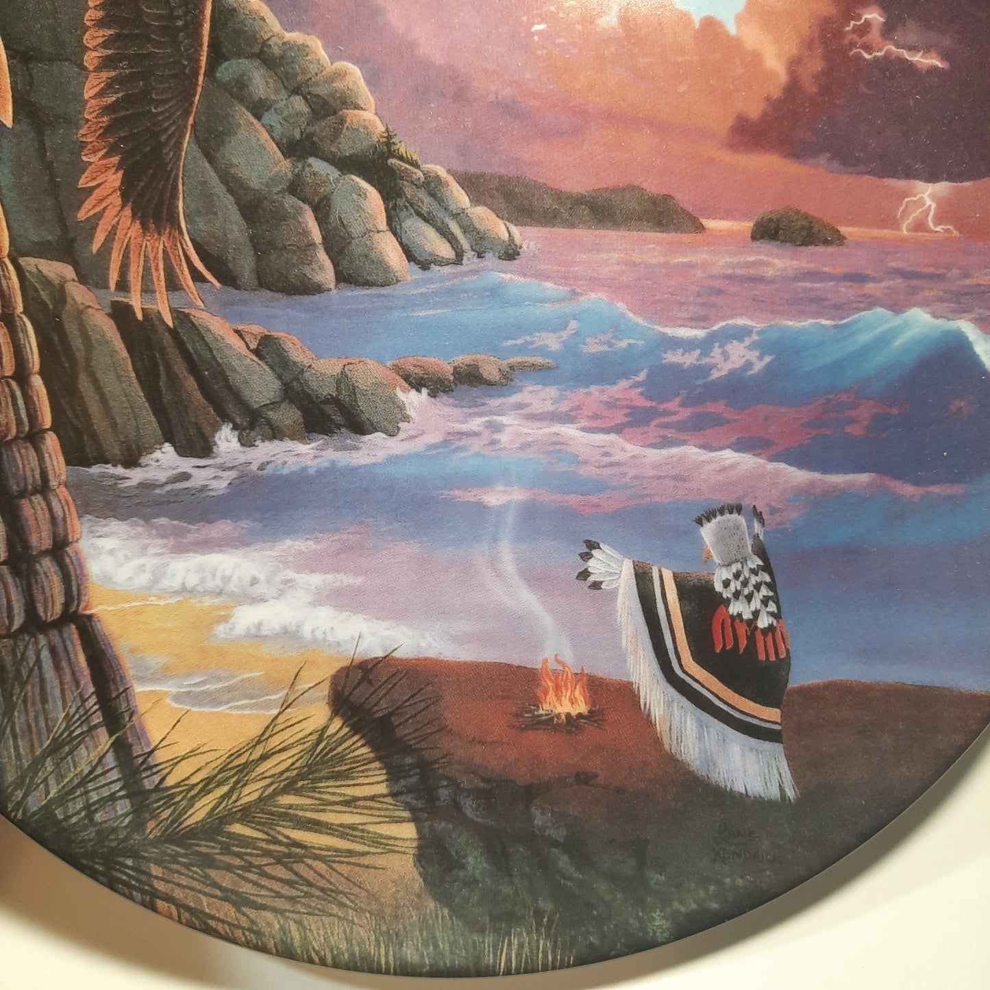 Decorative Plate: Calling the Storm #3 Vision Quest by Lane Kendrick (Like new, 1993, The Crestley Collection, #2890A)