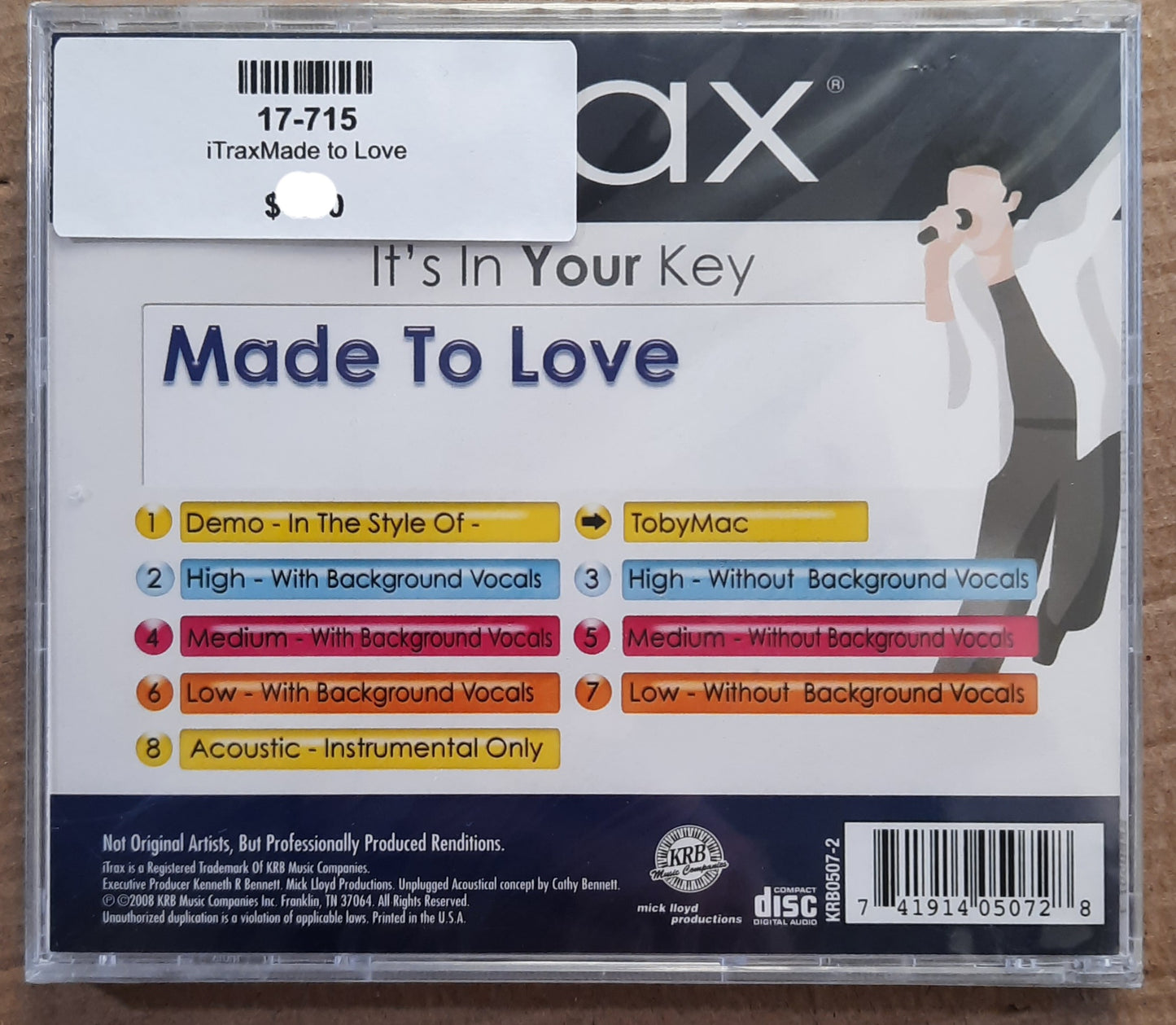Made to Love ITrax Accompaniment/Performance Audio CD NEW 2008 KRB Music