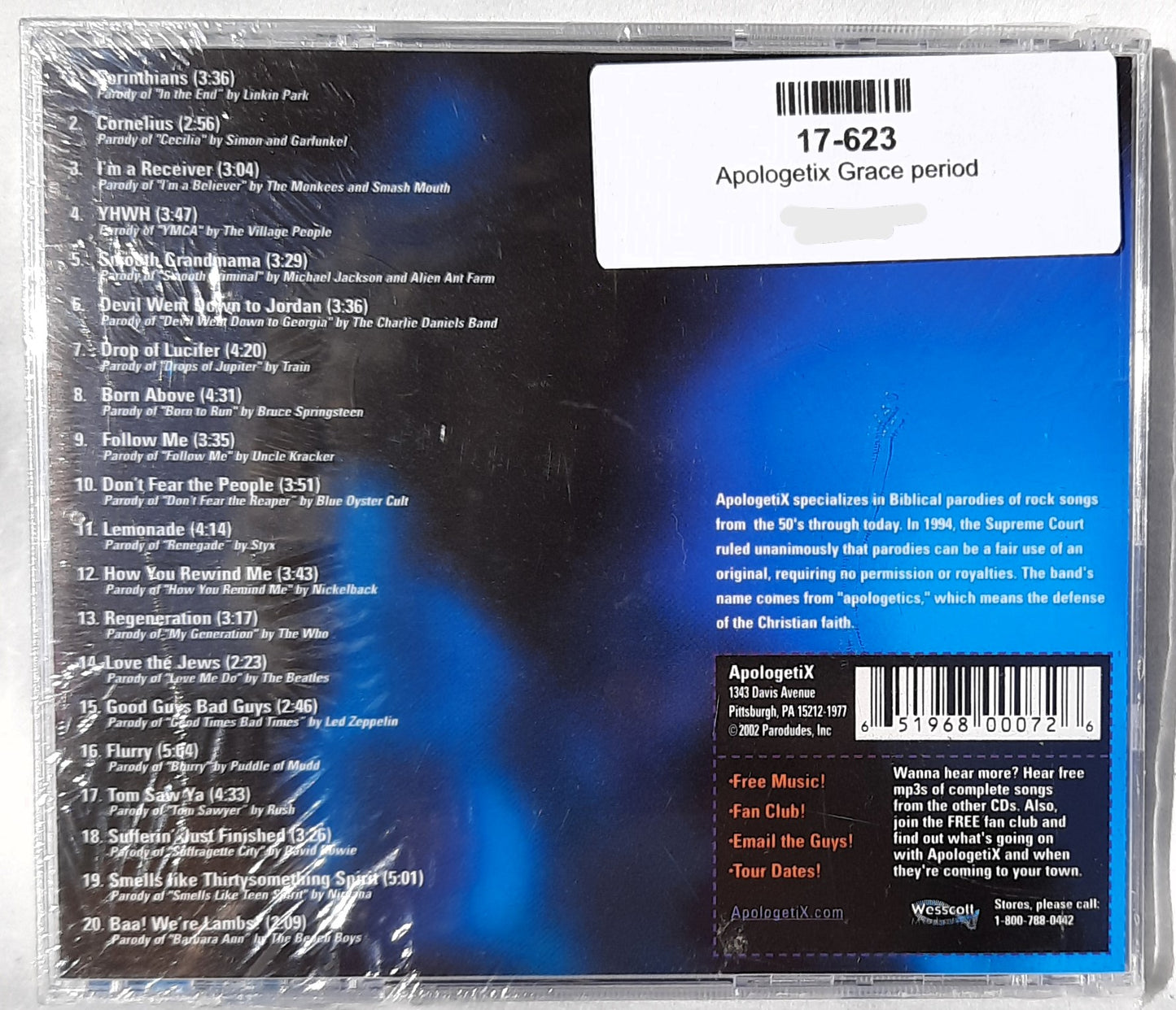 Grace Period by Apologetix Christian Parody Music CD (NEW, 2007, Parodudes)