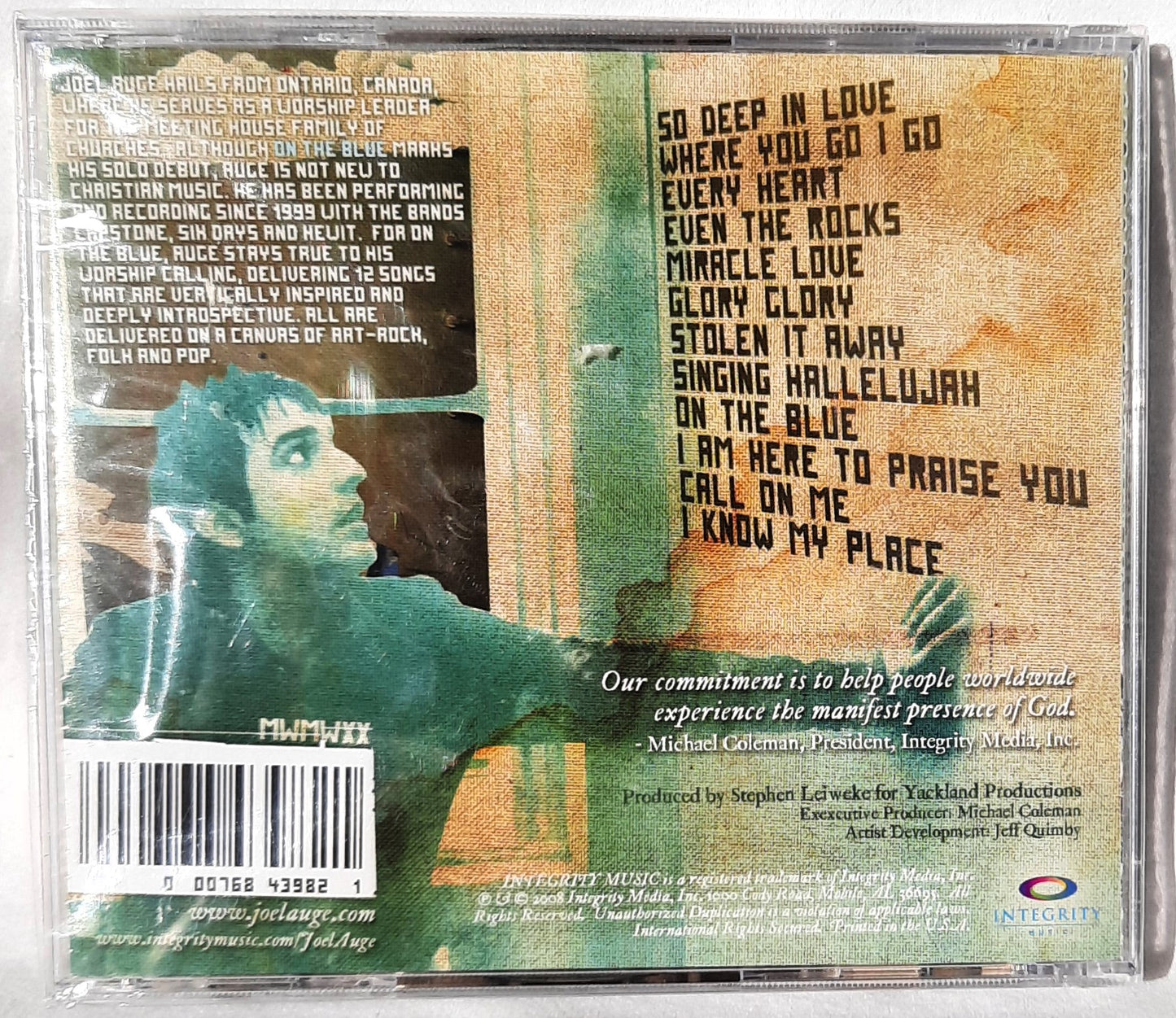 On the Blue by Joel Auge Christian Music CD (New, 2008, Integrity Music)