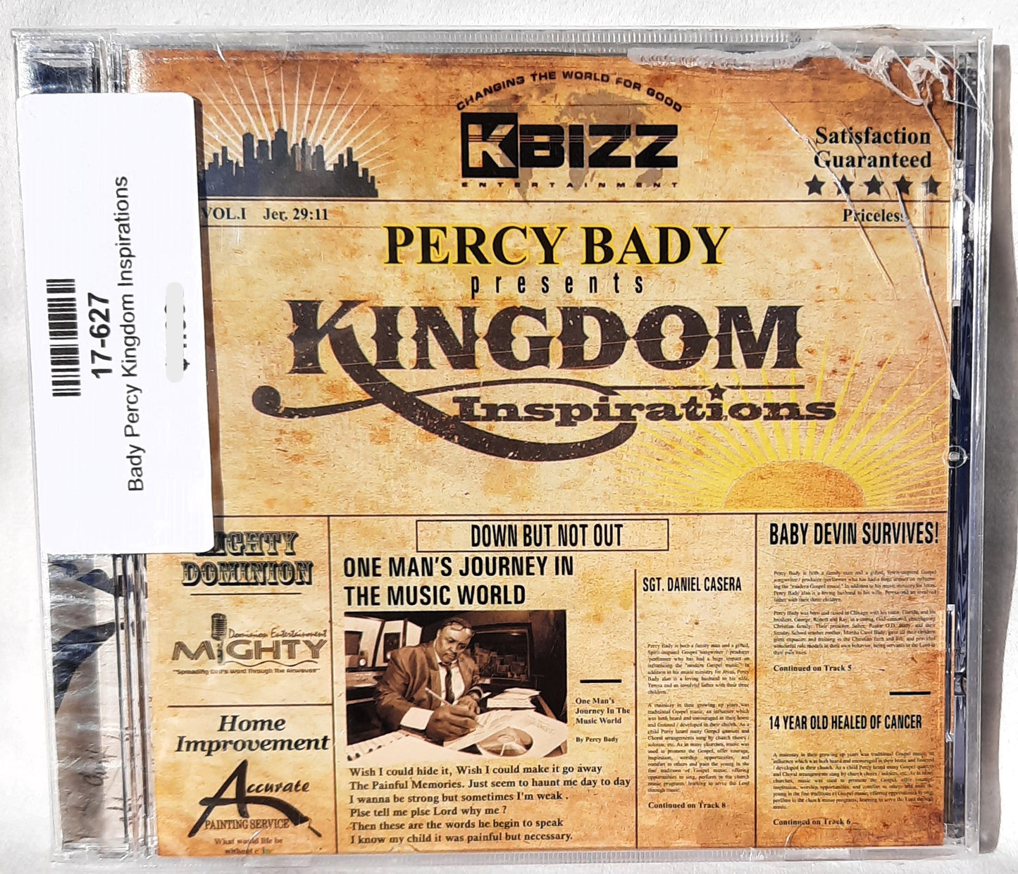Kingdom Inspirations Percy Bady Music Christian CD (New, 2013, Marantha!)