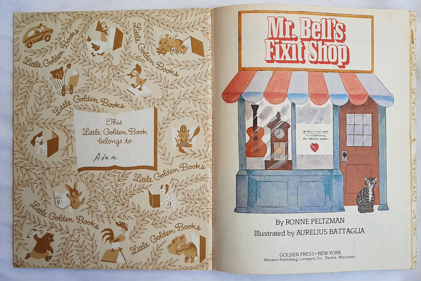 Mr. Bell's Fixit Shop by Ronne Pelzman (Very Good, 1981, HC, 24 pages, Little Golden Book)