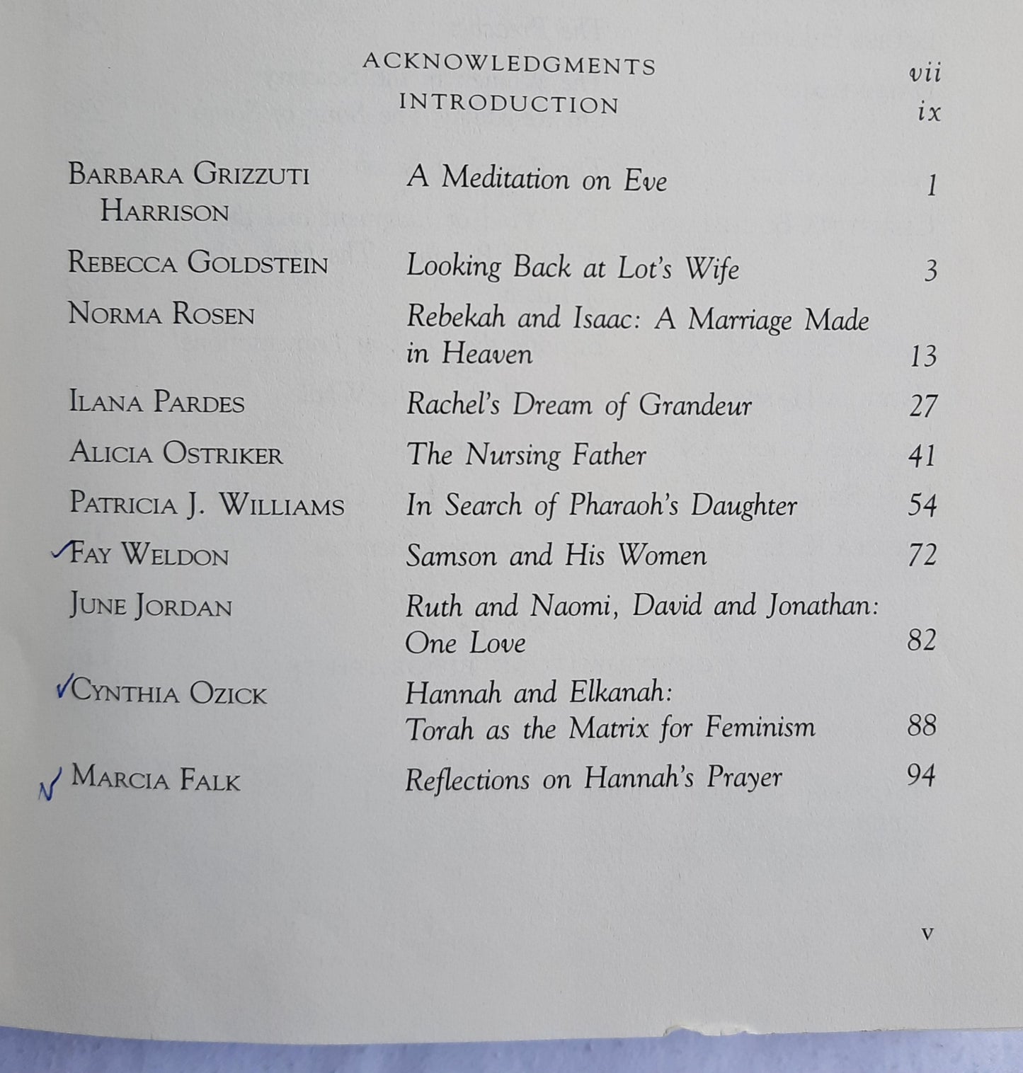 Out of the Garden: Women Writers on the Bible edited by Christina Buchmann; Celina Spiegel (Good, 1994, HC, 354 pages, Fawcett Columbine)
