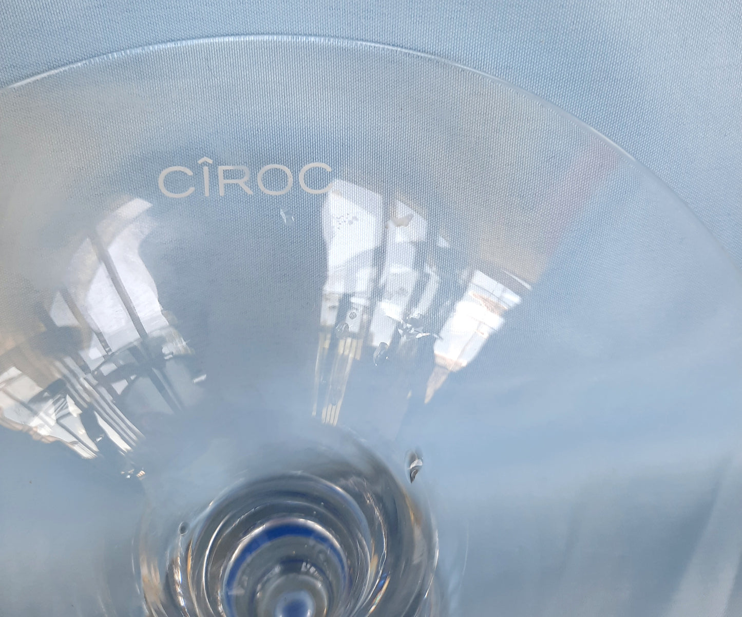 Ciroc Martini Cocktail Bubble Base Hand-Blown, Tapered Glass 5" High x 4.75" Wide