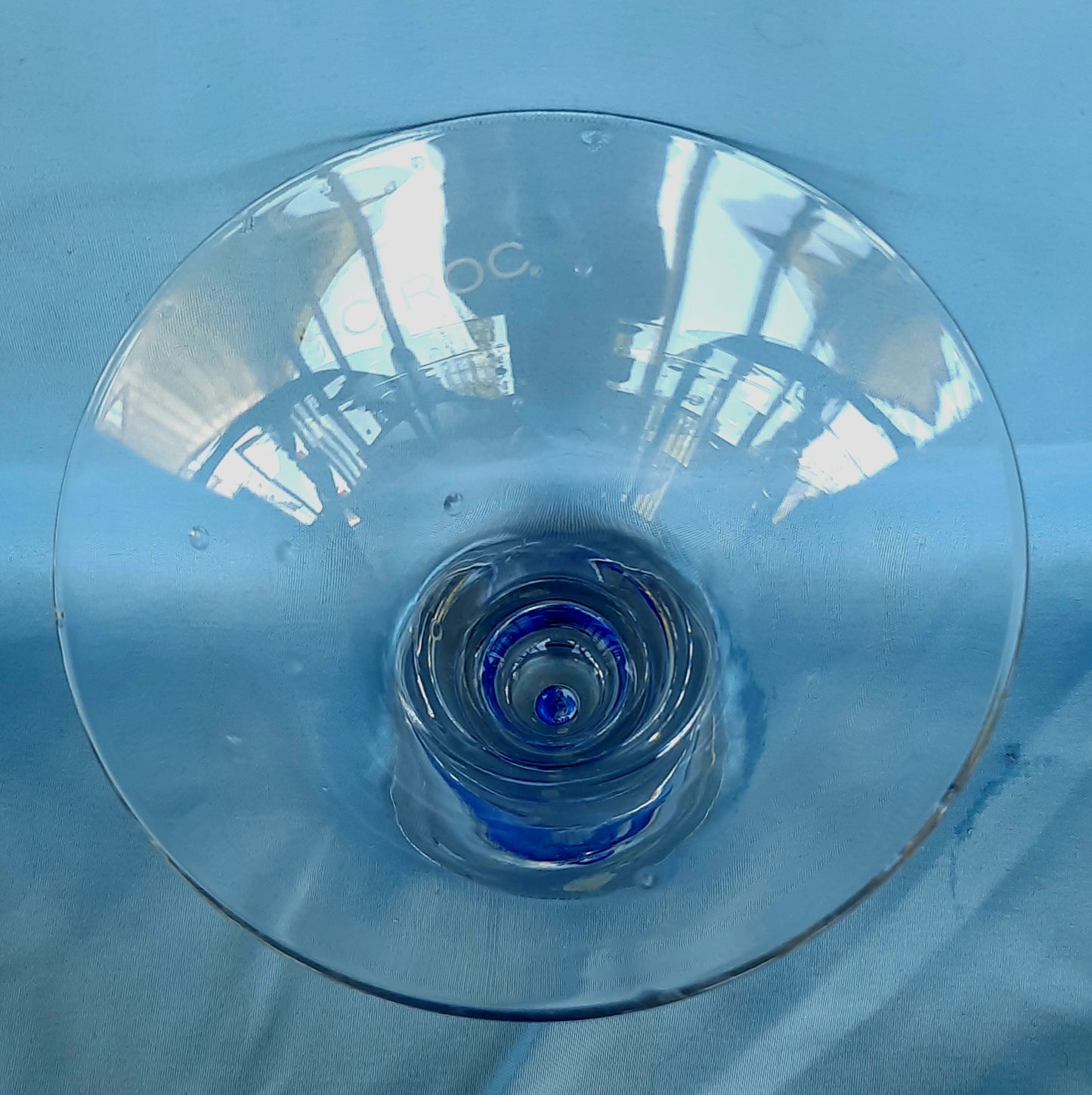 Ciroc Martini Cocktail Bubble Base Hand-Blown, Tapered Glass 5" High x 4.75" Wide