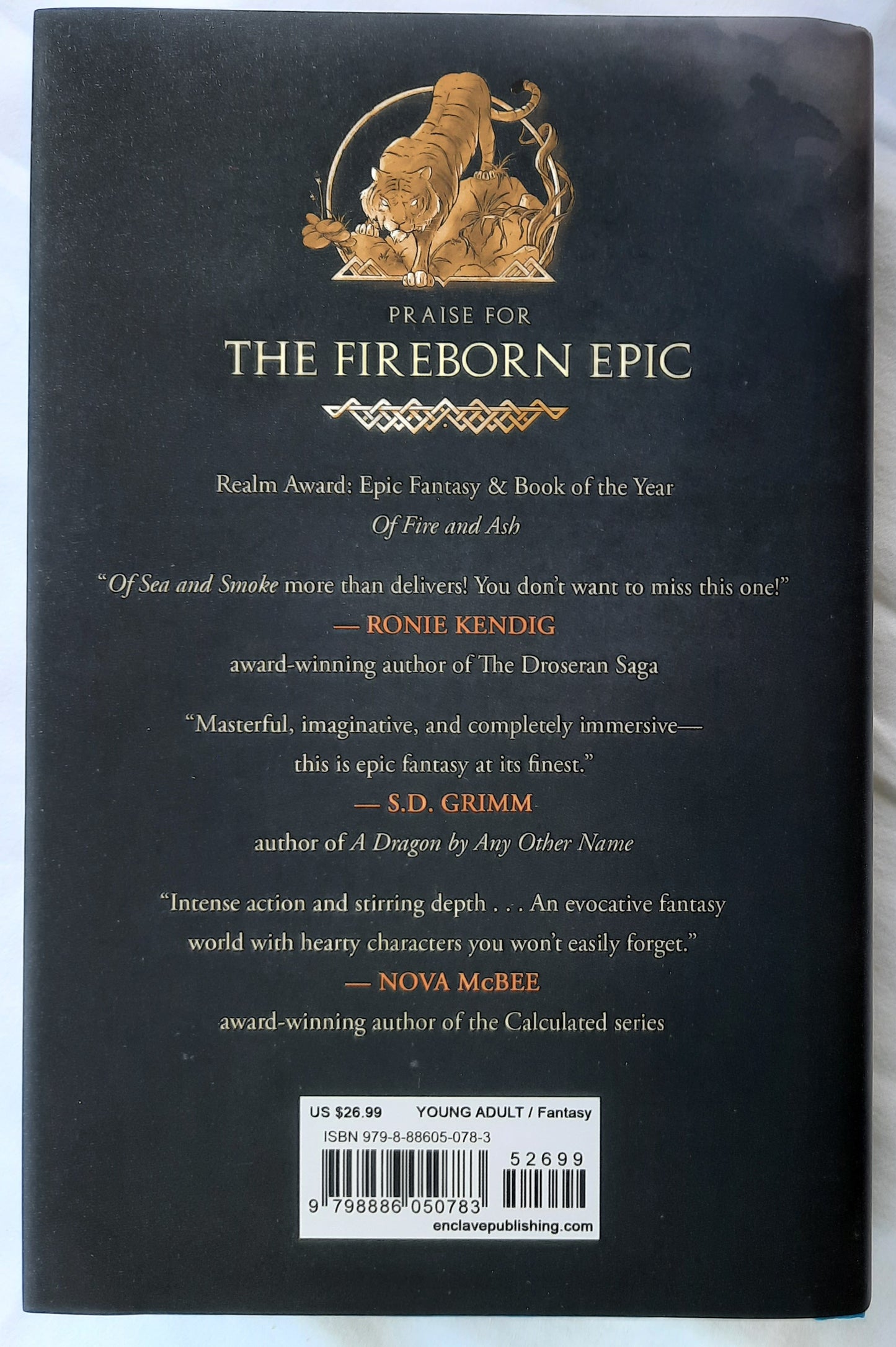 Of Sea and Smoke by Gillian Bronte Adams (The Fireborn Epic #2, 2023, HC, 500 pages, Enclave Publishing)