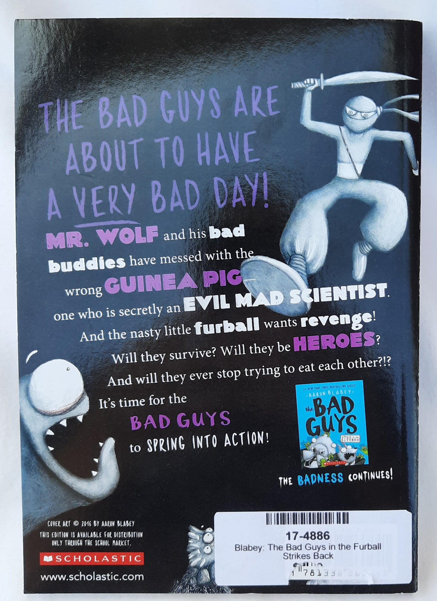 The Bad Guys: The Furball Strikes Back #3 by Aaron Blabey (New, 2017, Pbk, 140 pages, Scholastic)
