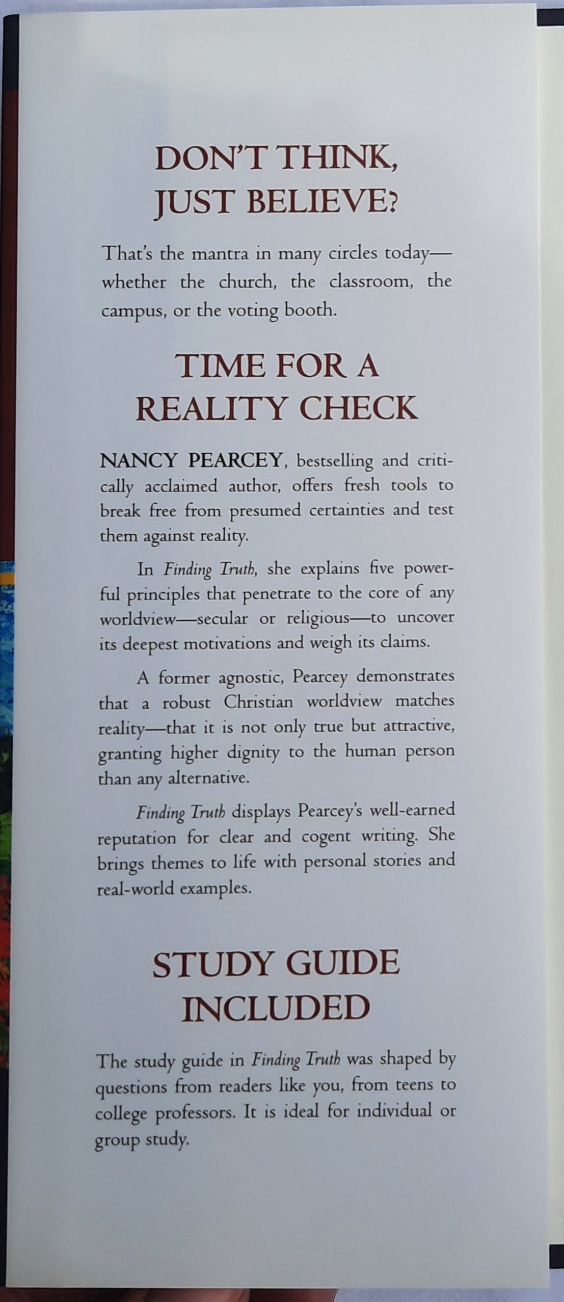Finding Truth: 5 Principles for Unmasking Atheism, Secularism, and Other God Substitutes by Nancy Pearcy (Very good, 2015, HC, 383 pages, David C. Cook)