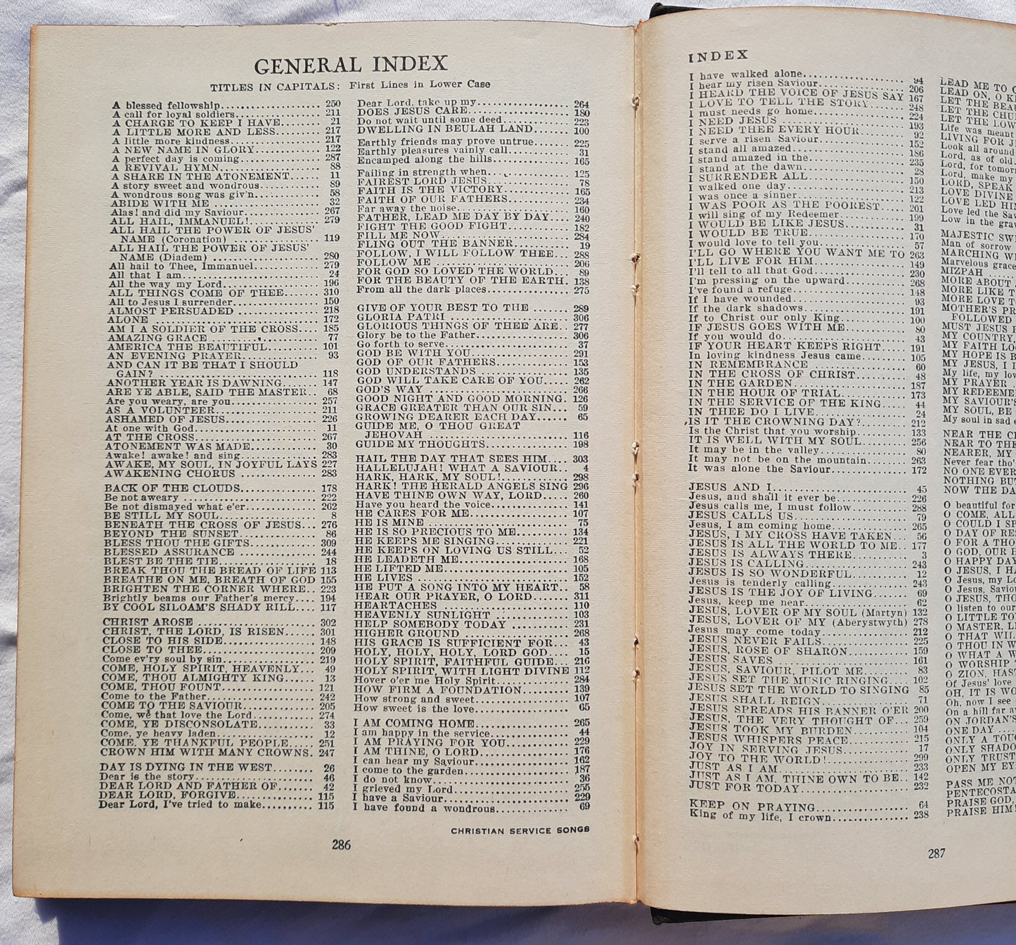 Christian Service Songs edited by Homer Rodeheaver; George W. Sanville (Very good, 1939, HC, 288 pages, The Rodeheaver Hall-Mack Co.)
