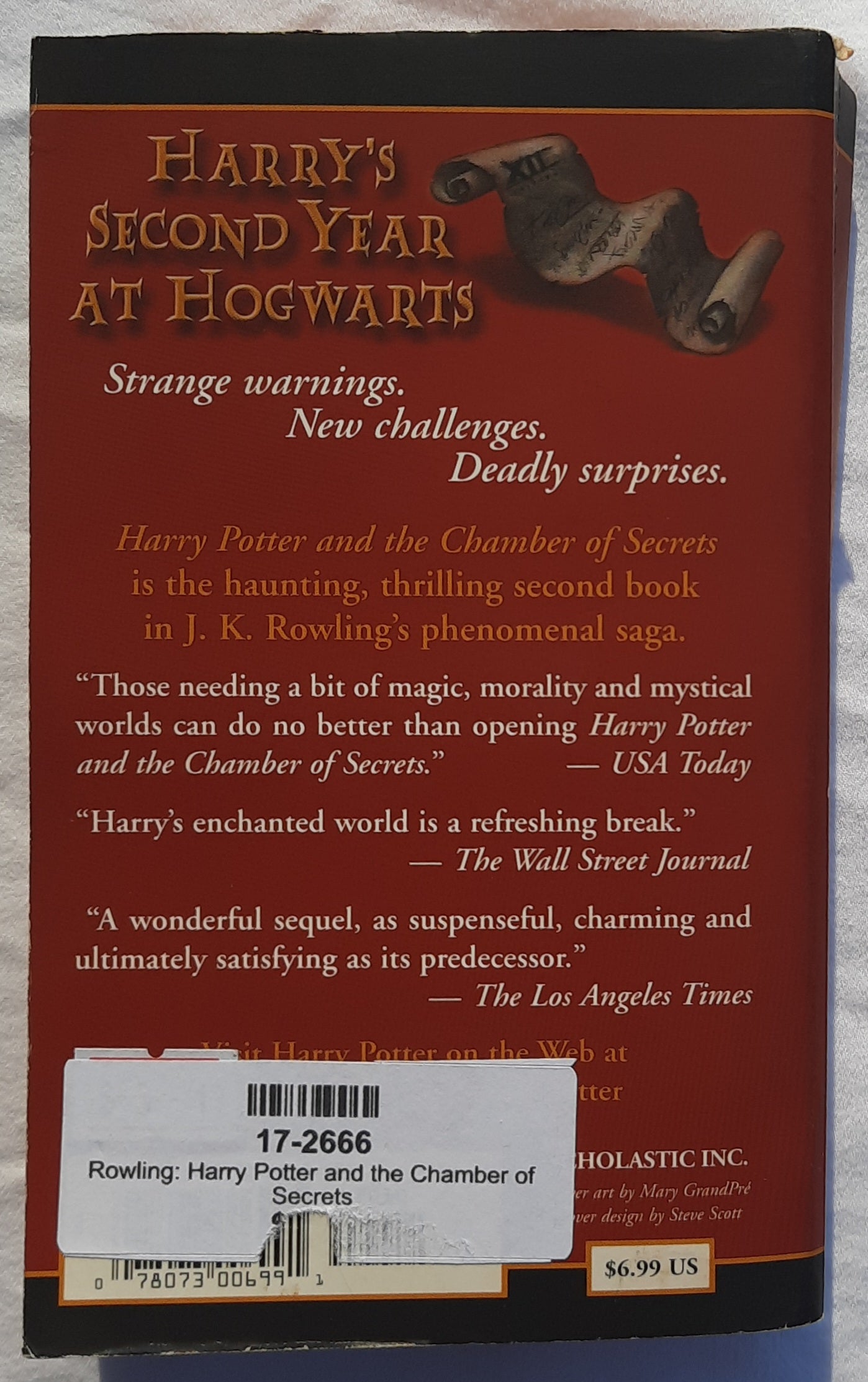 Harry Potter and the Chamber of Secrets #2 by J.K. Rowling (Good, 2002, Pbk, 448 pages, Scholastic)