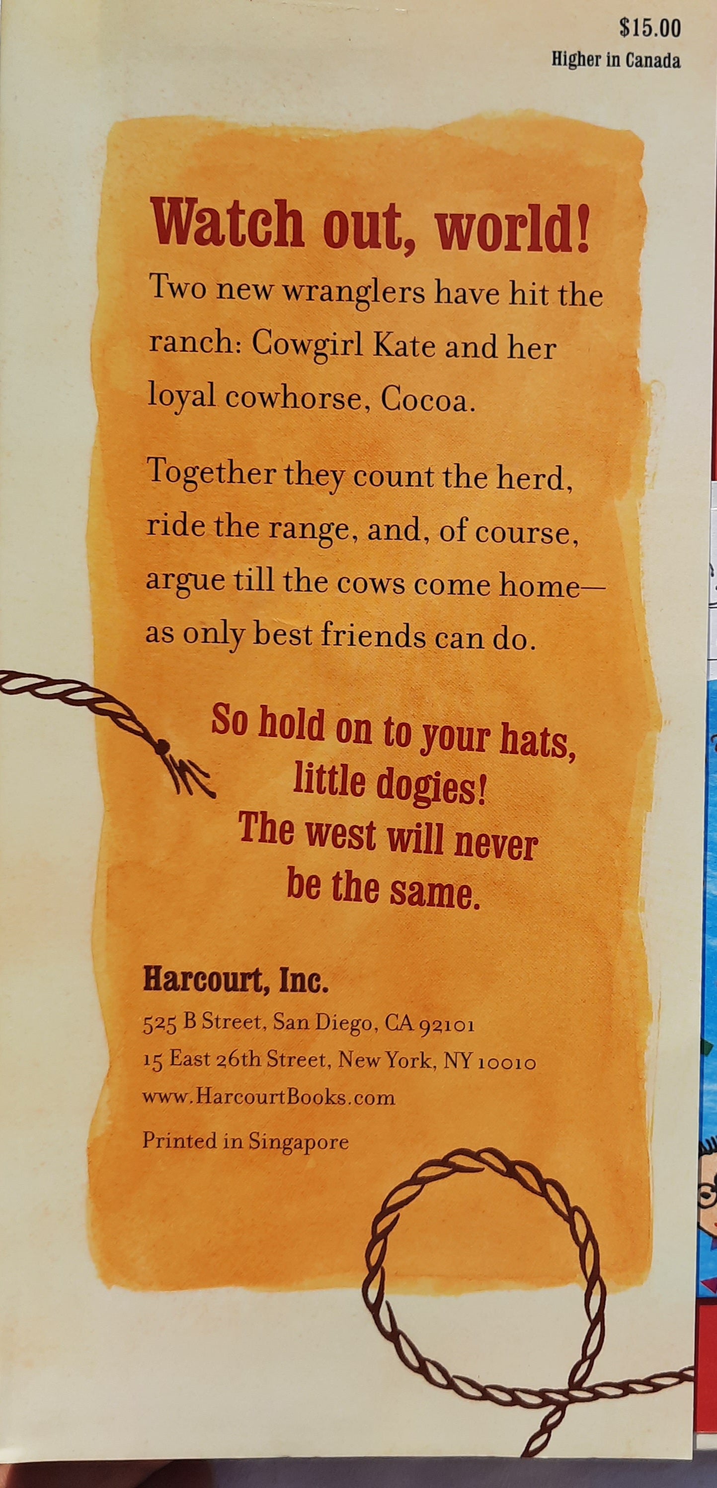 Cowgirl Kate and Cocoa #1 by Eric Silverman (Very good, 2006, HC, 44 pages, Clarion Books)