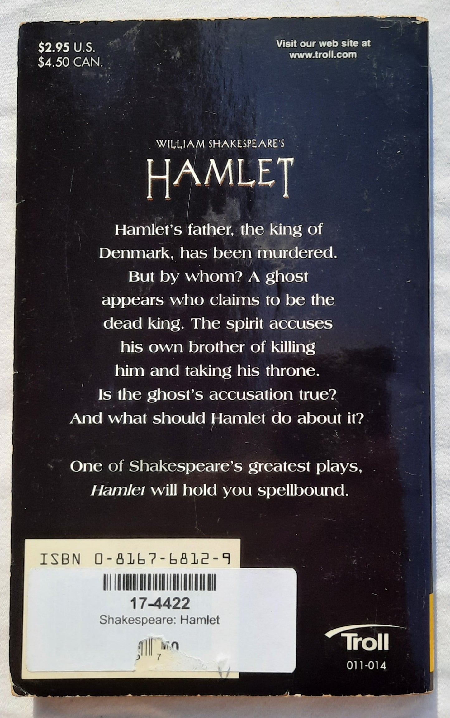 Hamlet play by William Shakespeare (Good, 2000, Pbk, 174 pages, Troll)