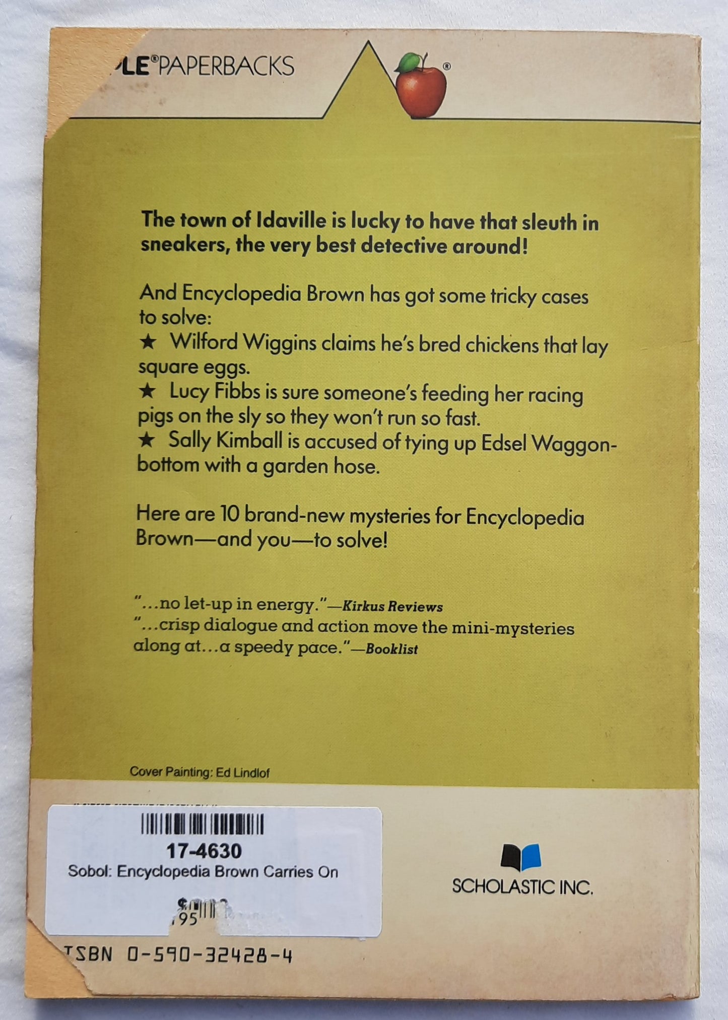 Encyclopedia Brown Carries On by Donald J. Sobol (Good, 1980, Pbk, 62 pages, Scholastic)