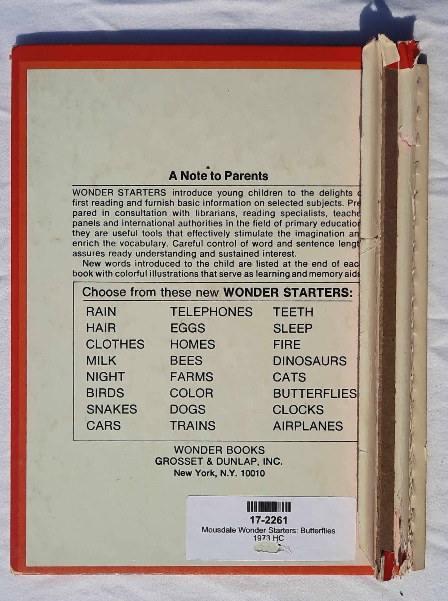 Wonder Starters: Butterflies illustrated by John Mousdale (Good, 1973, HC, 25 pages, Wonder Books)