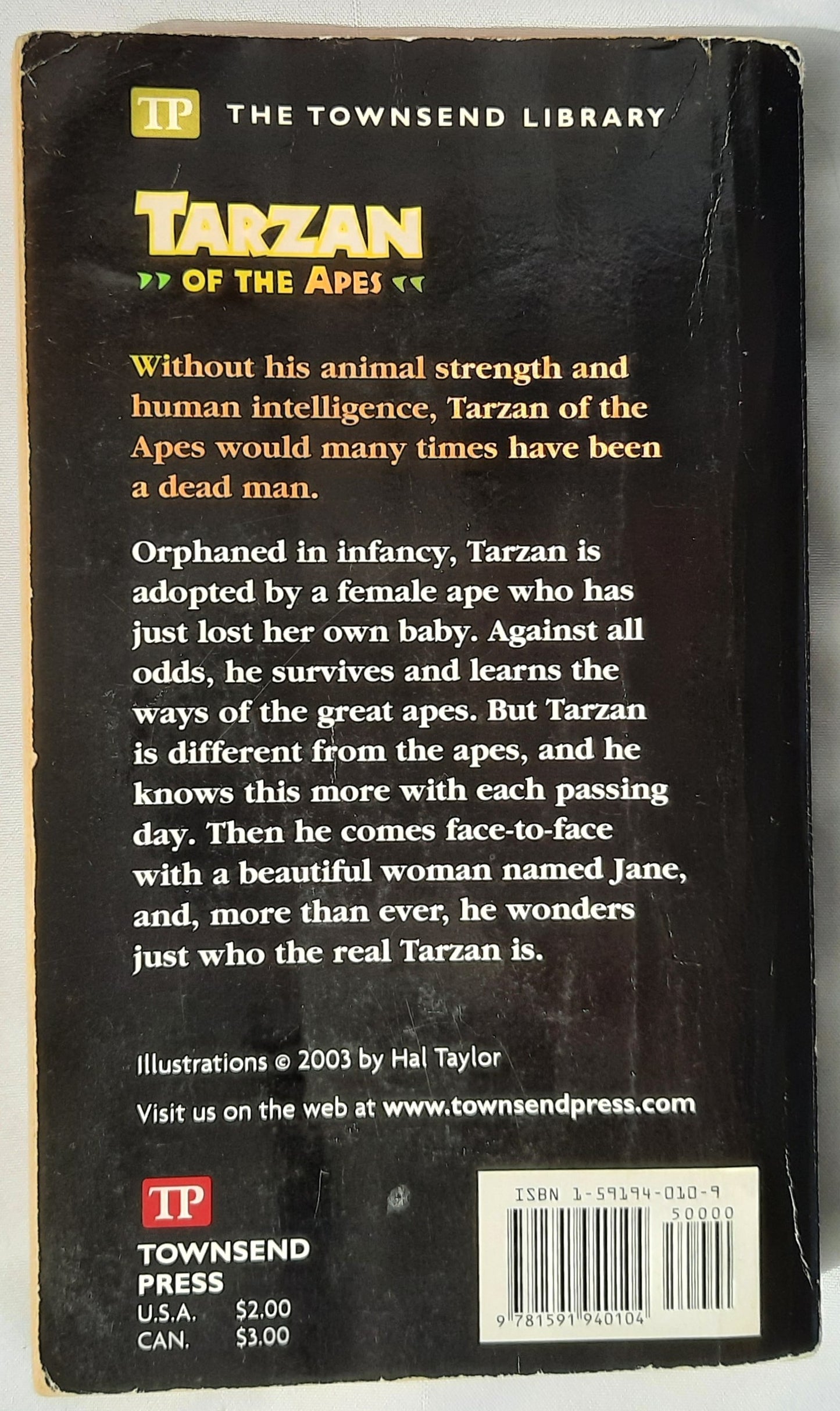 Tarzan of the Apes by Edgar Rice Burroughs (Good, 2003, Pbk, 311 pages, Townsend Press)