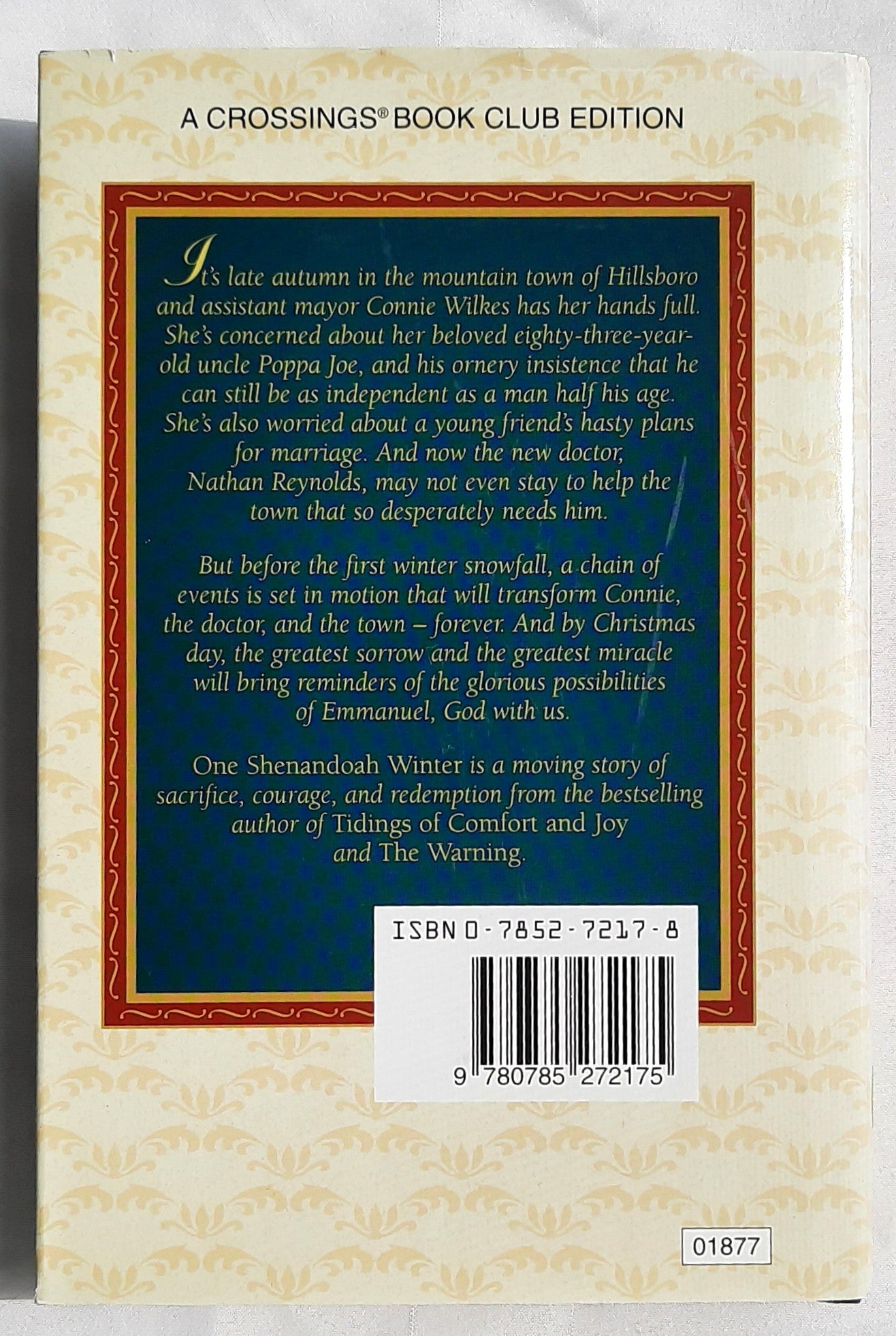 One Shenandoah Winter by T. Davis Bunn (Very good, 1998, HC, Thomas Nelson, 265 pages)