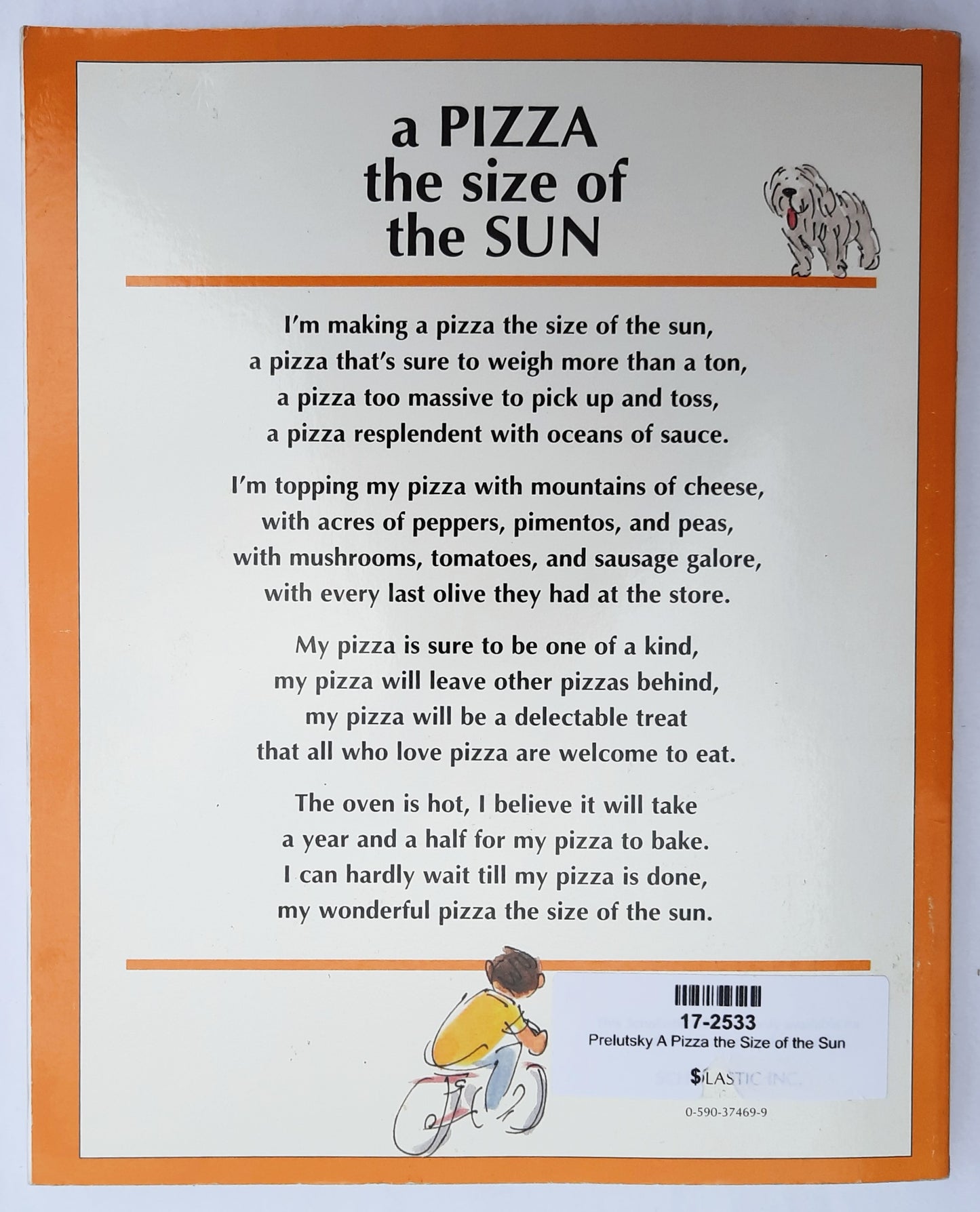 A Pizza the Size of the Sun by Jack Prelutsky (Good, 1997, Pbk, Scholastic)