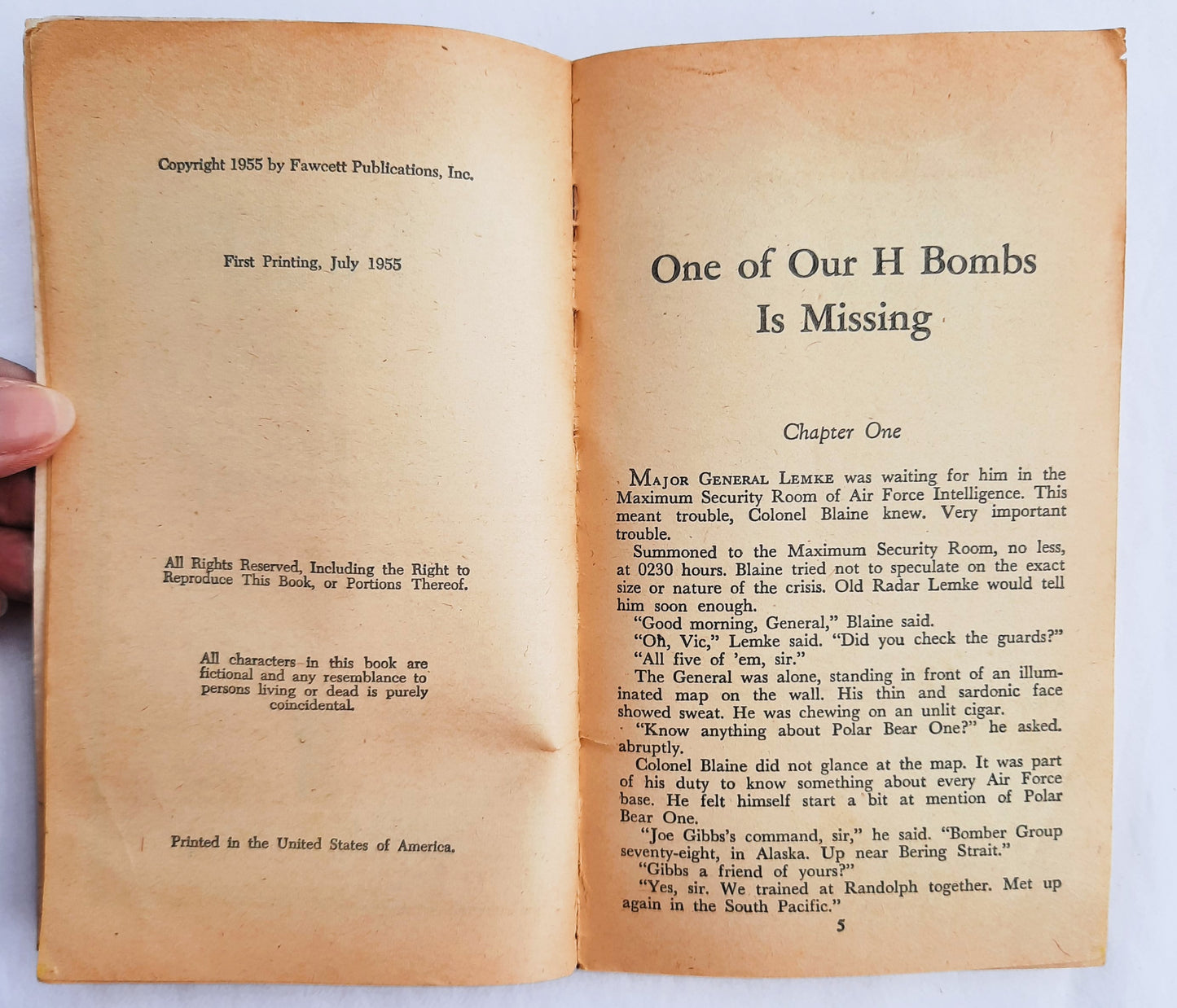 One of Our H Bombs is Missing by Frederick Hazlitt Brennan (First Edition, Acceptable, 1955, Pbk, 132 pages, Gold Medal Books)
